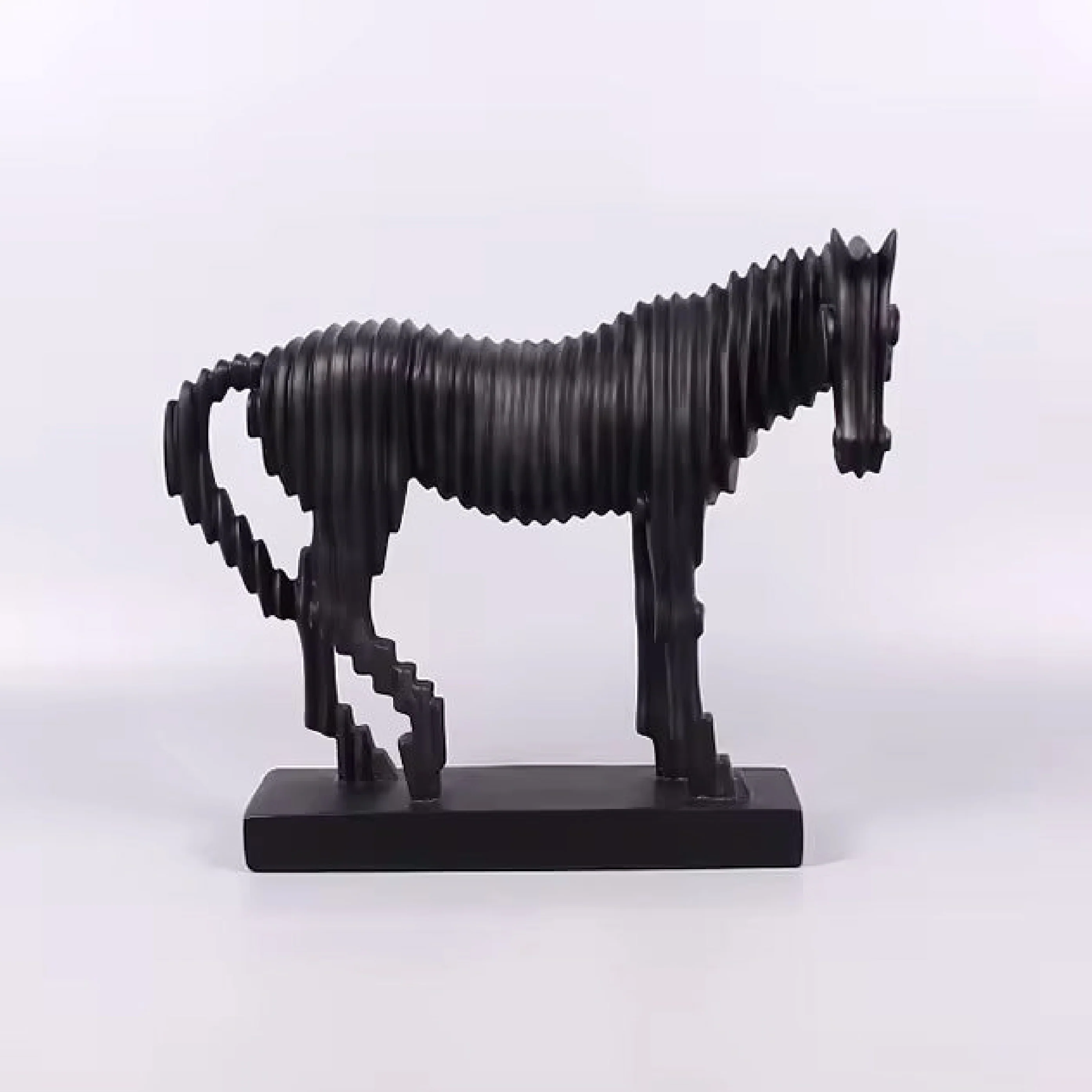 Abstract Black Horse Sculpture - Image 2