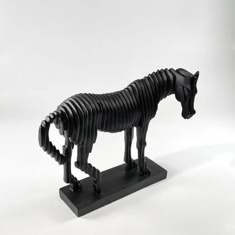 Abstract Black Horse Sculpture - Image 4