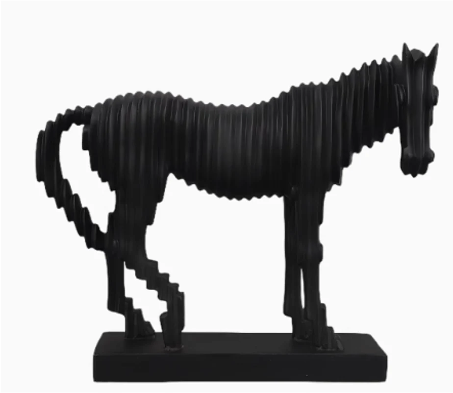 Abstract Black Horse Sculpture - Image 5