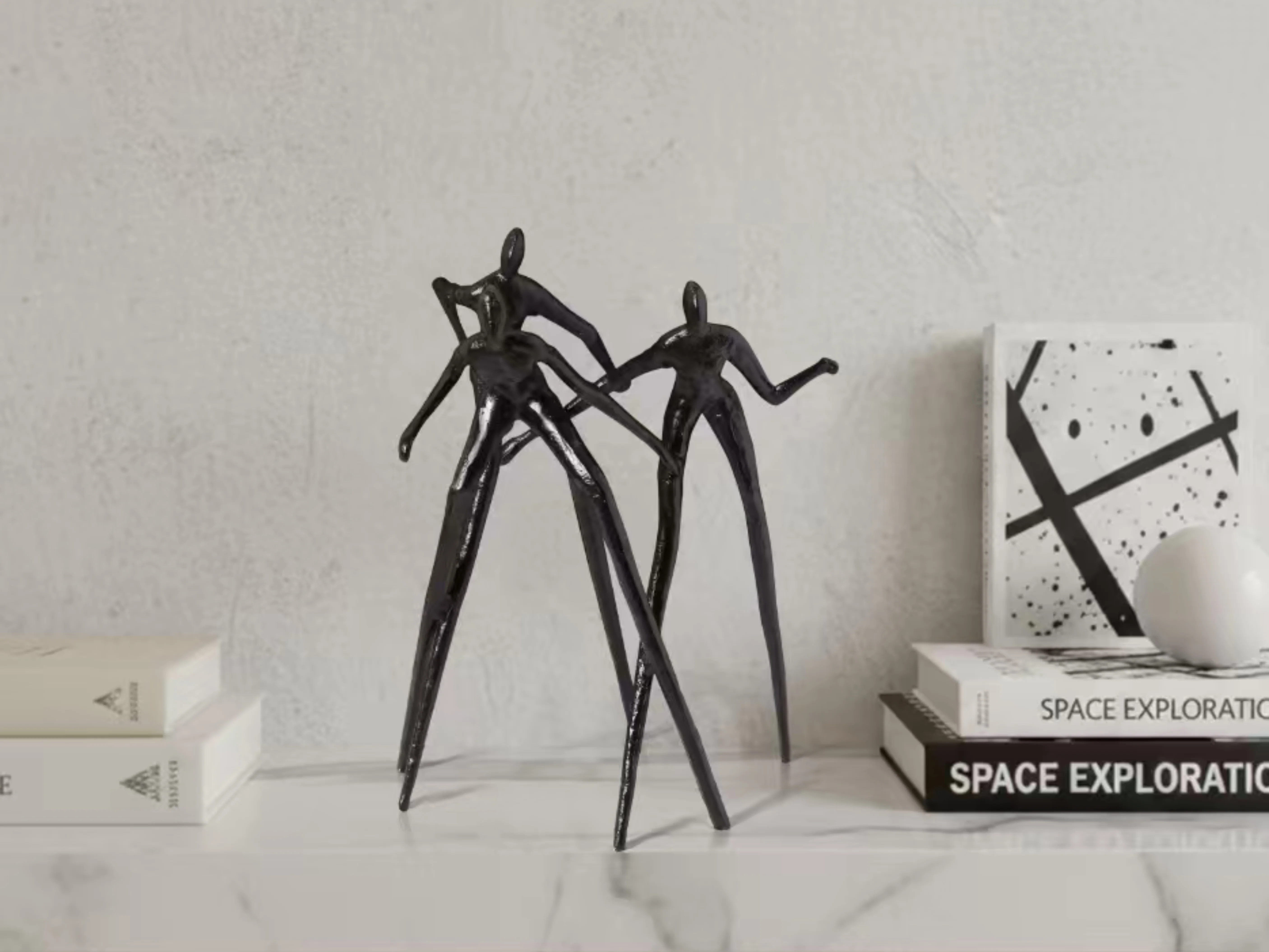 Abstract Dancing Trio Sculpture – Modern Metal Décor