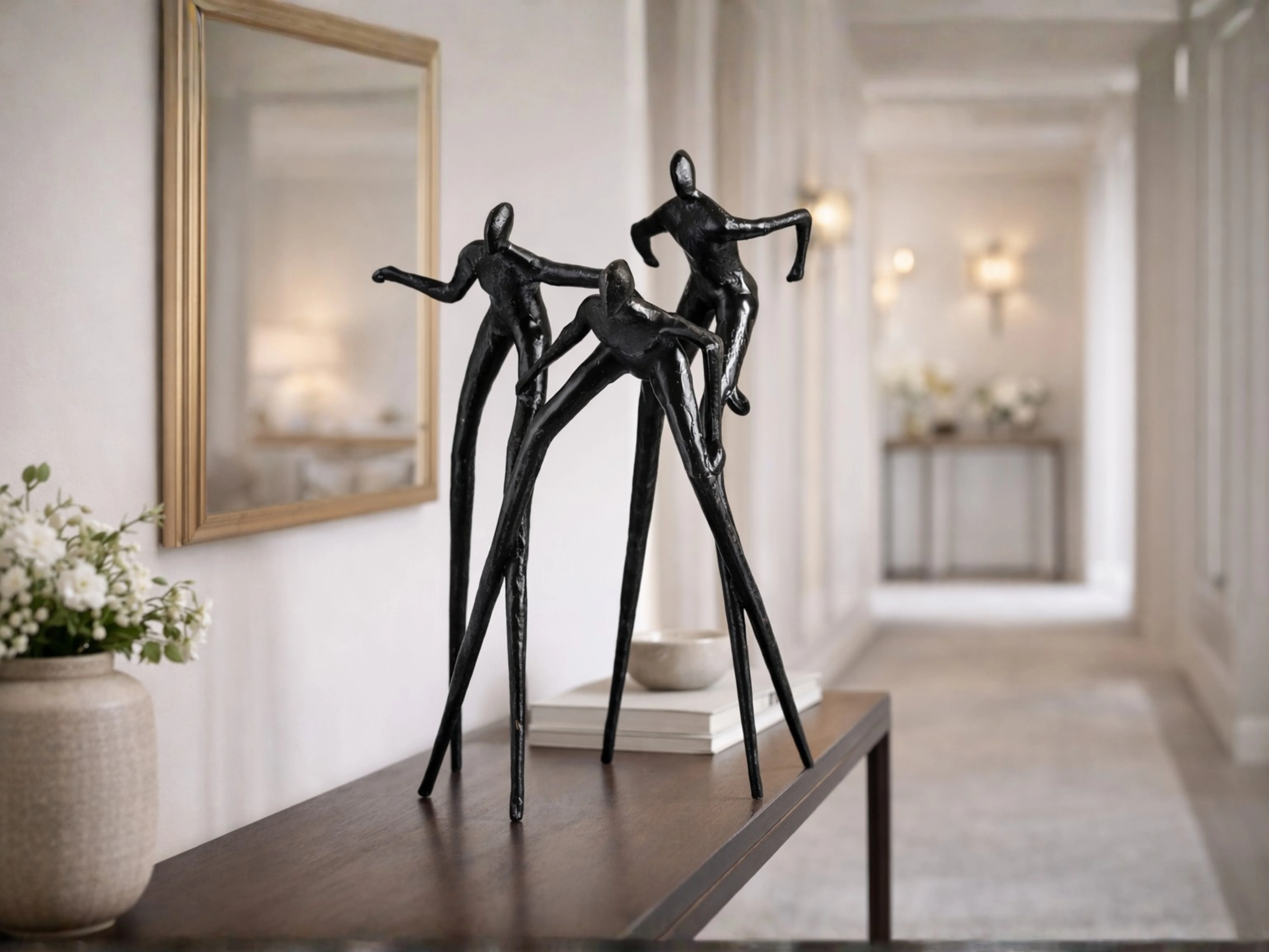 Abstract Dancing Trio Sculpture – Modern Metal Décor - Image 2