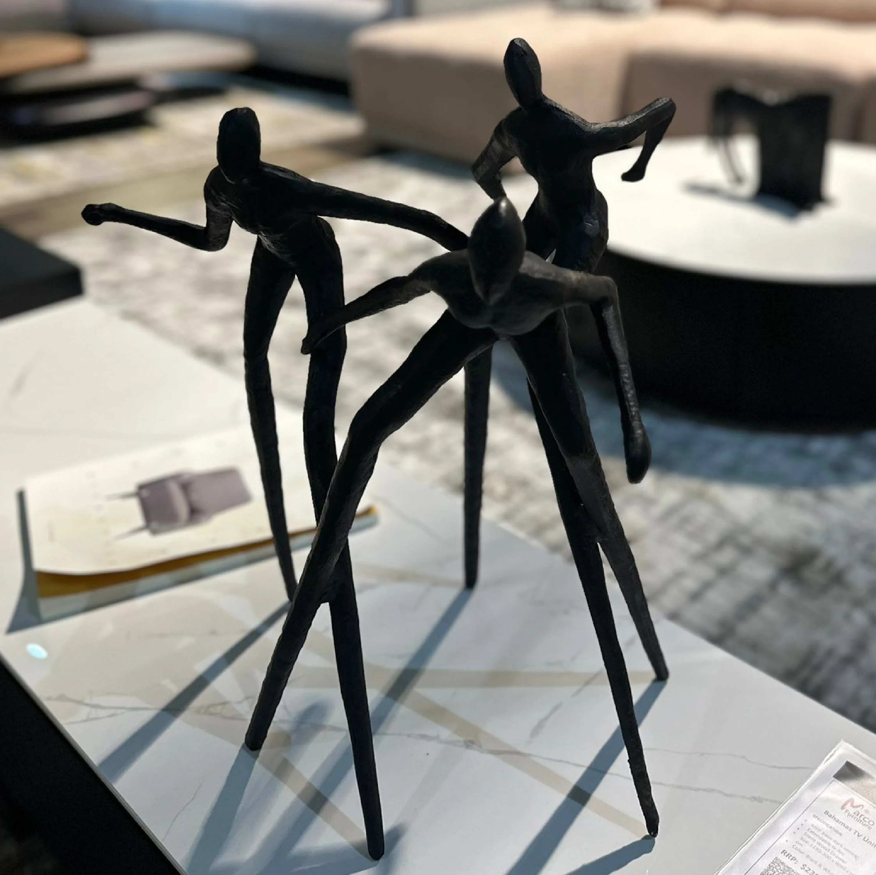 Abstract Dancing Trio Sculpture – Modern Metal Décor - Image 4