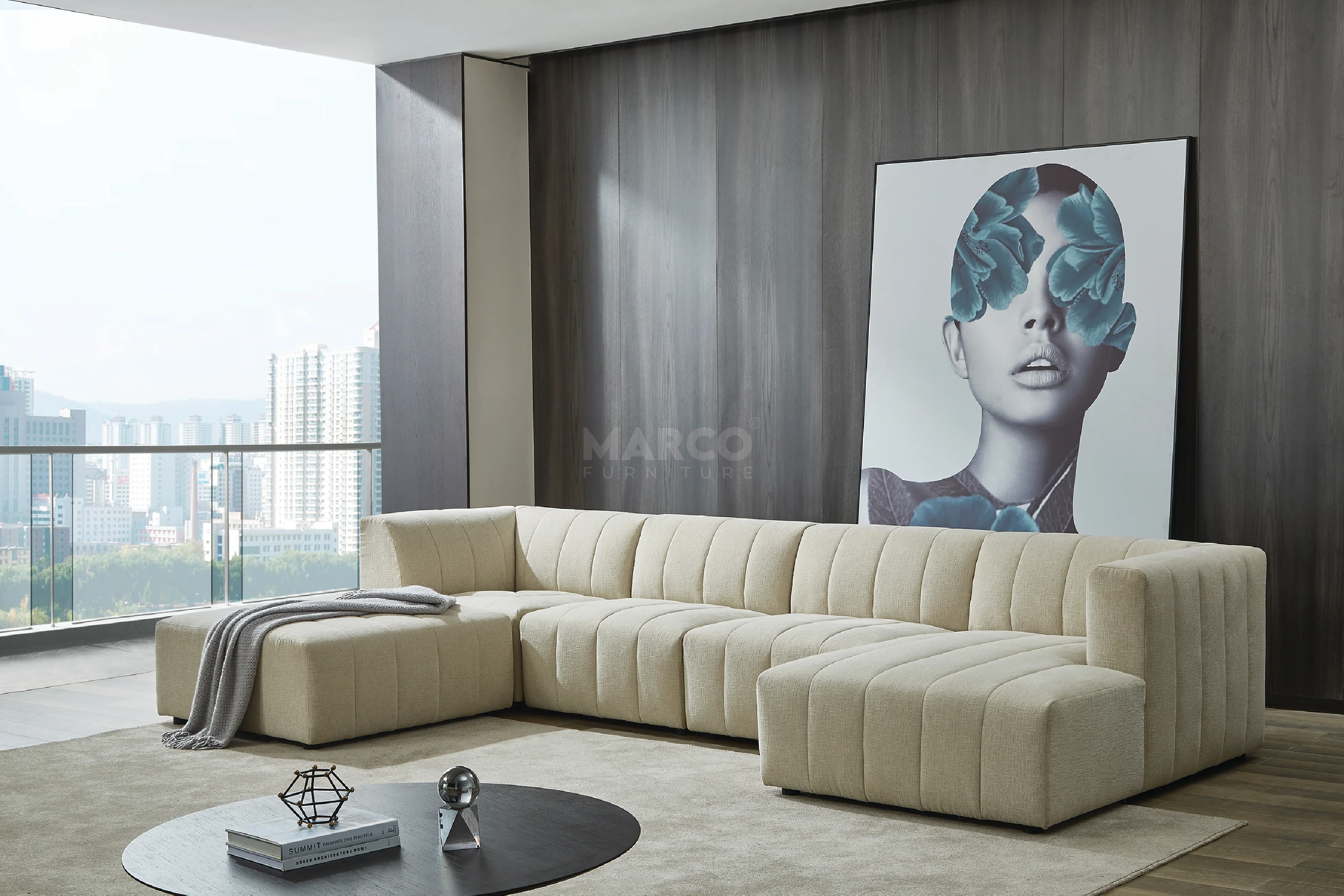 Amsterdam Modular Corner Lounge - Contemporary Fabric Sectional Sofa - Image 6