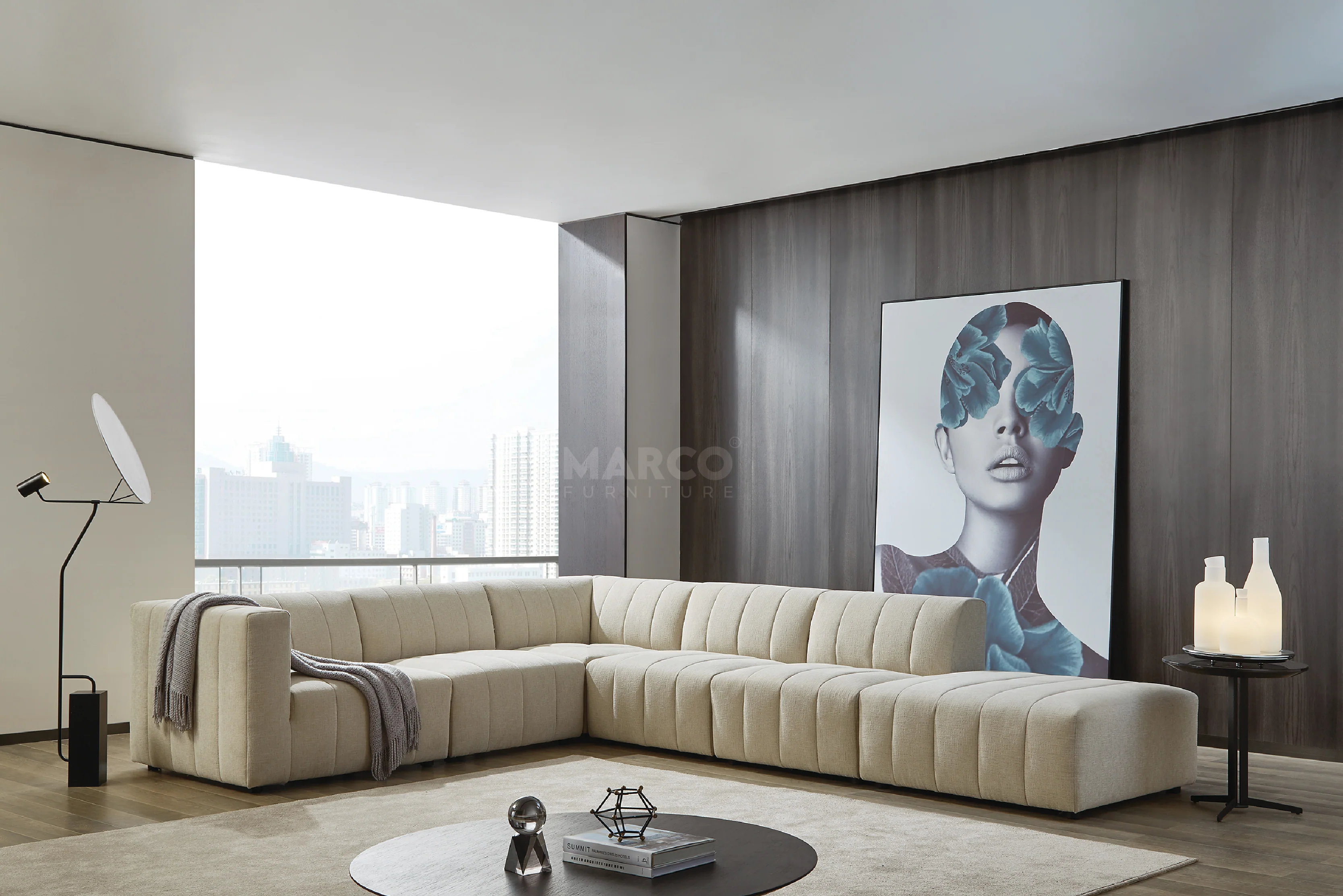 Amsterdam Modular Corner Lounge - Contemporary Fabric Sectional Sofa - Image 7