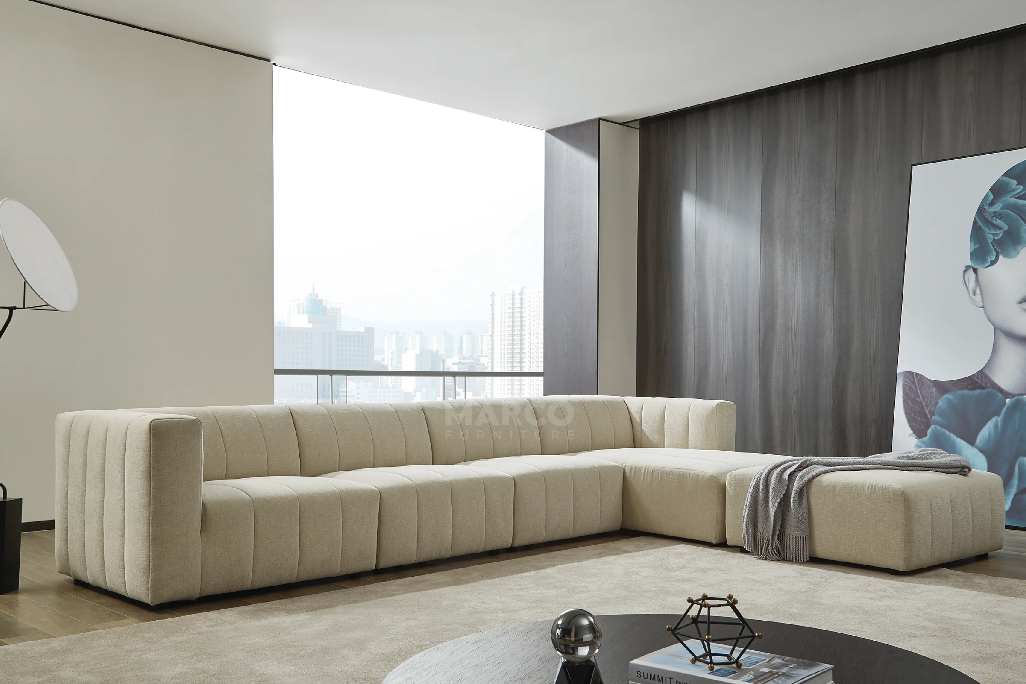 Amsterdam Modular Corner Lounge - Contemporary Fabric Sectional Sofa - Image 8