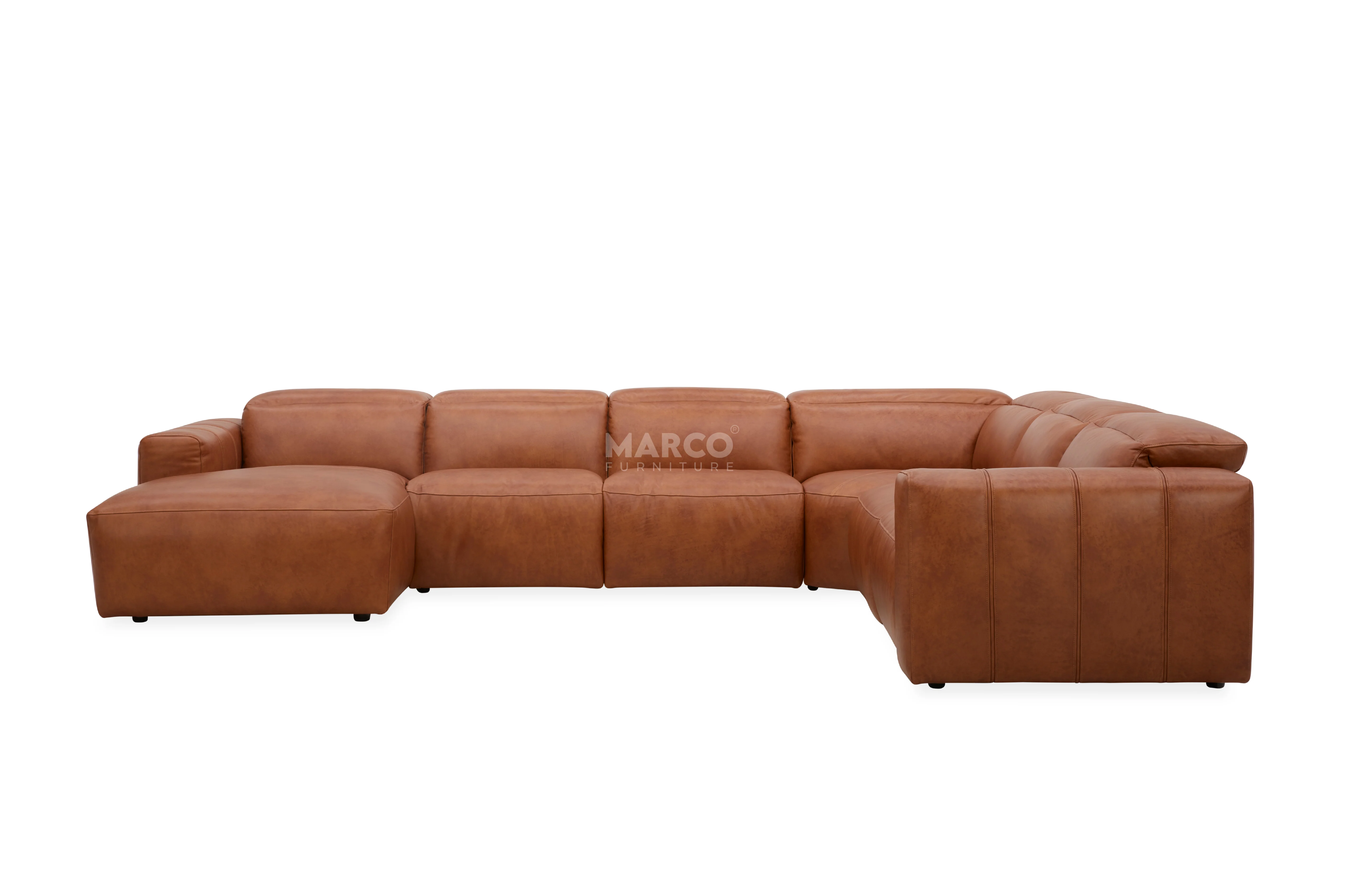Arizona Leather Recliner Sofa with Chaise & Adjustable Headrests - Image 5