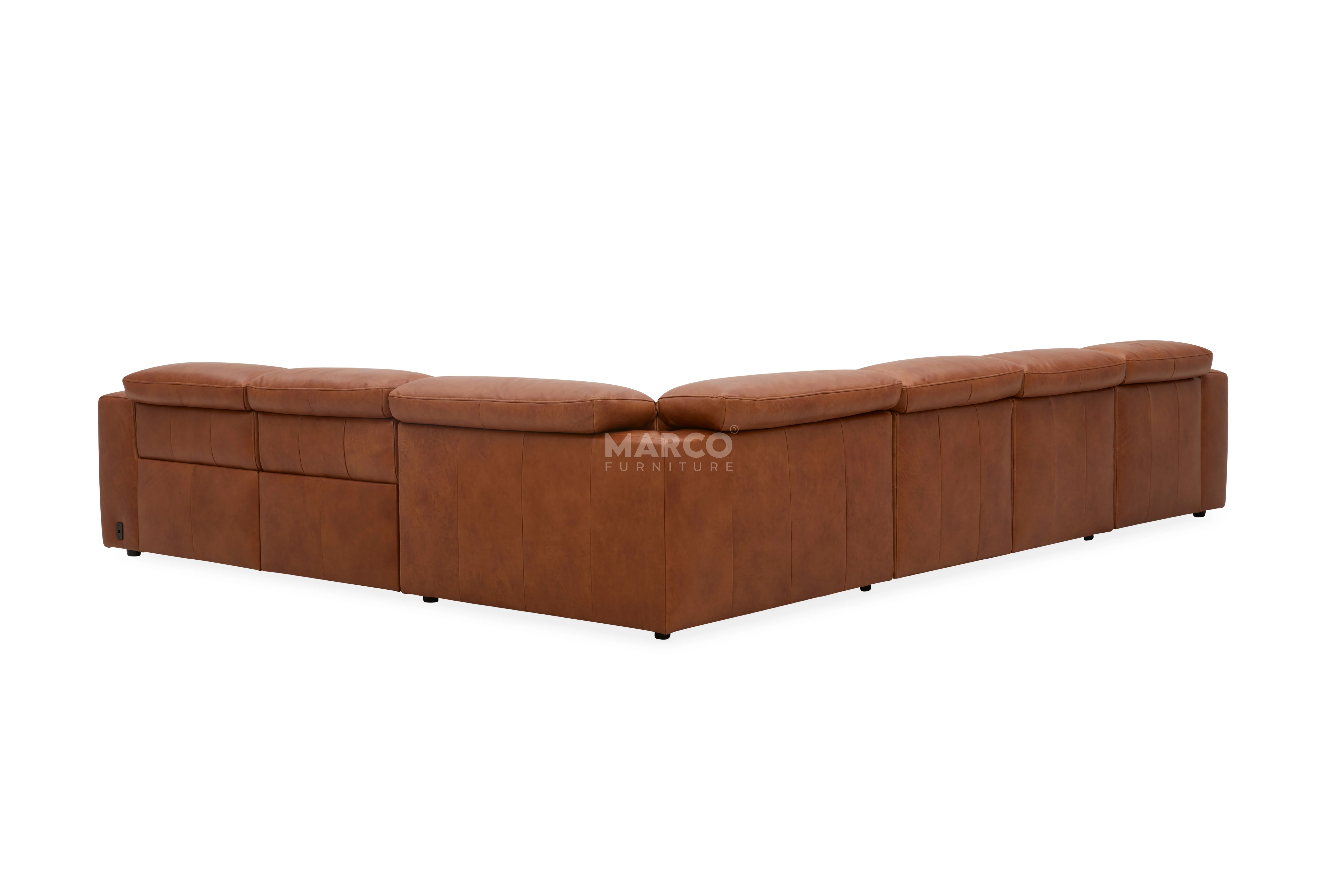Arizona Leather Recliner Sofa with Chaise & Adjustable Headrests - Image 6