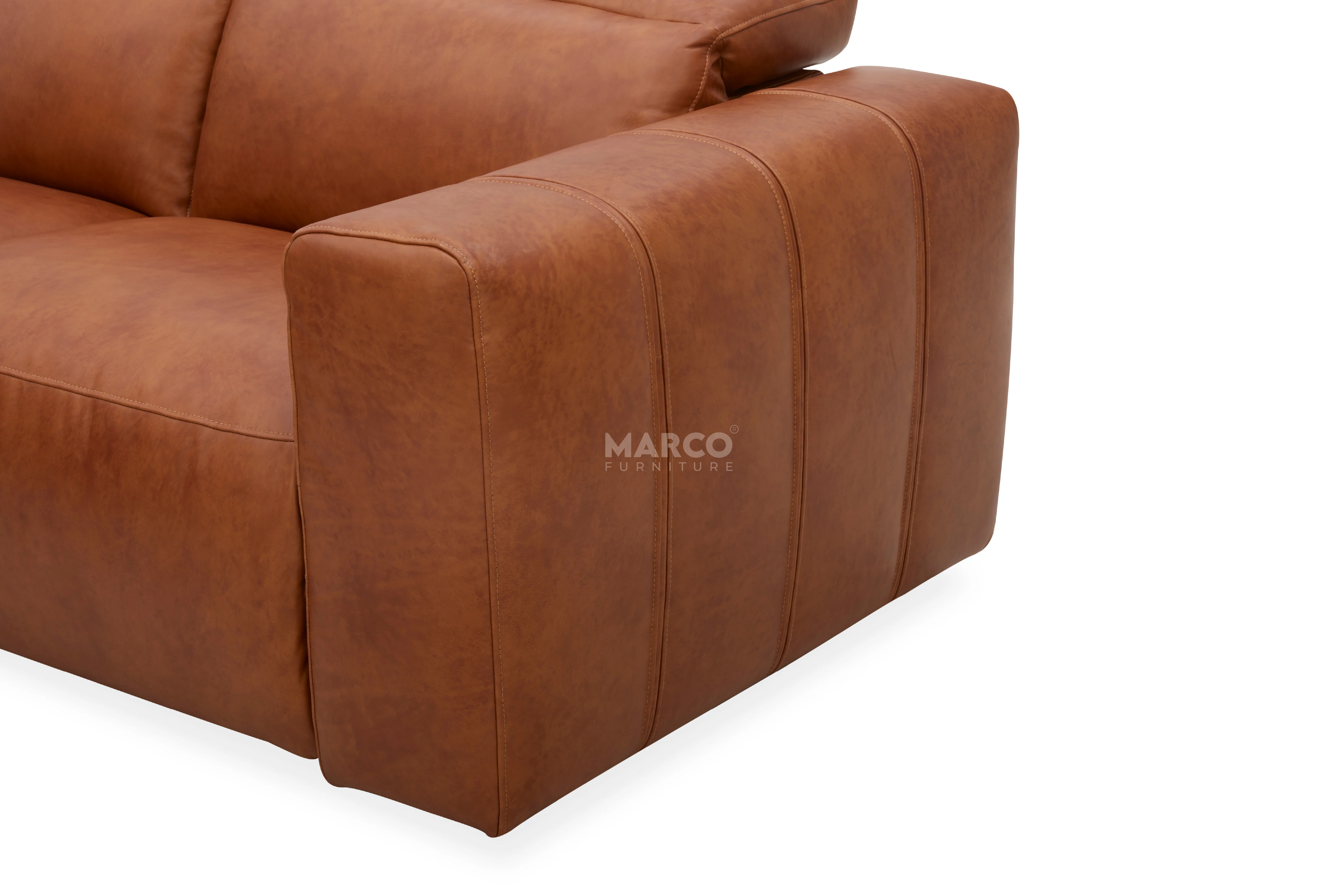 Arizona Leather Recliner Sofa with Chaise & Adjustable Headrests - Image 8