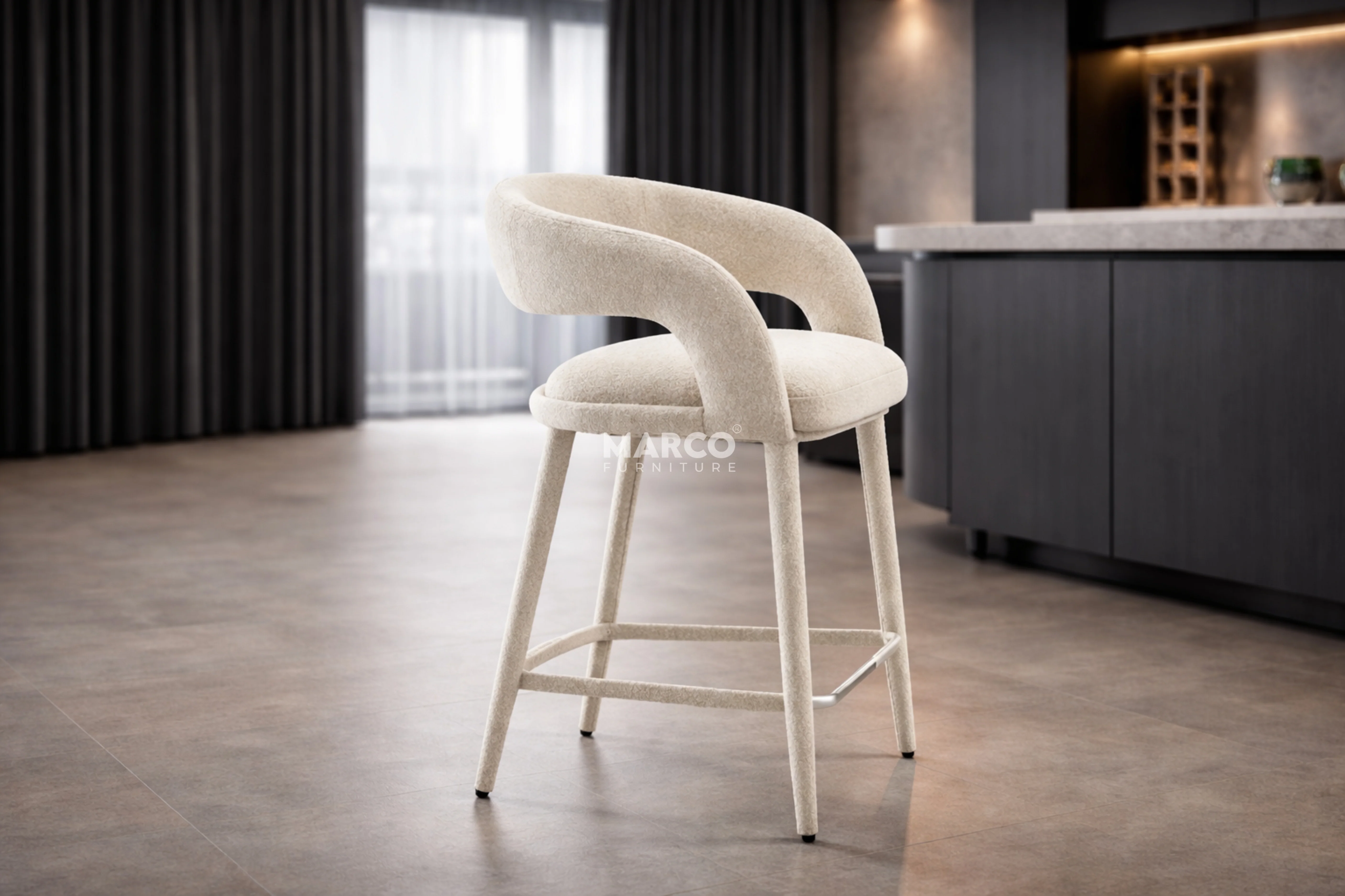 Aspen Fabric Bar Stool - Image 3