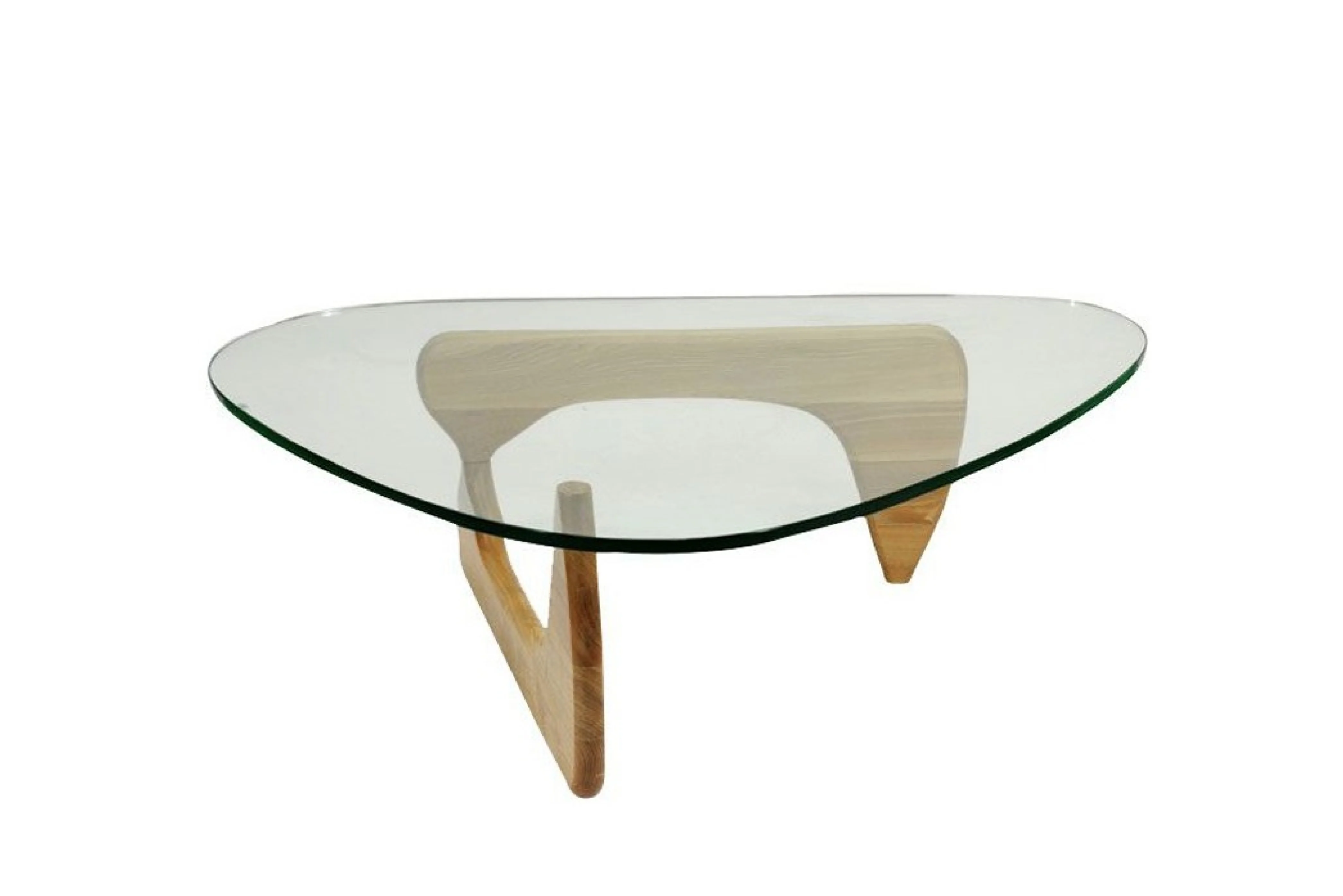 Noguchi Glass Coffee Table with 15mm Tempered Glass Top and Ash Wood Legs - Image 5