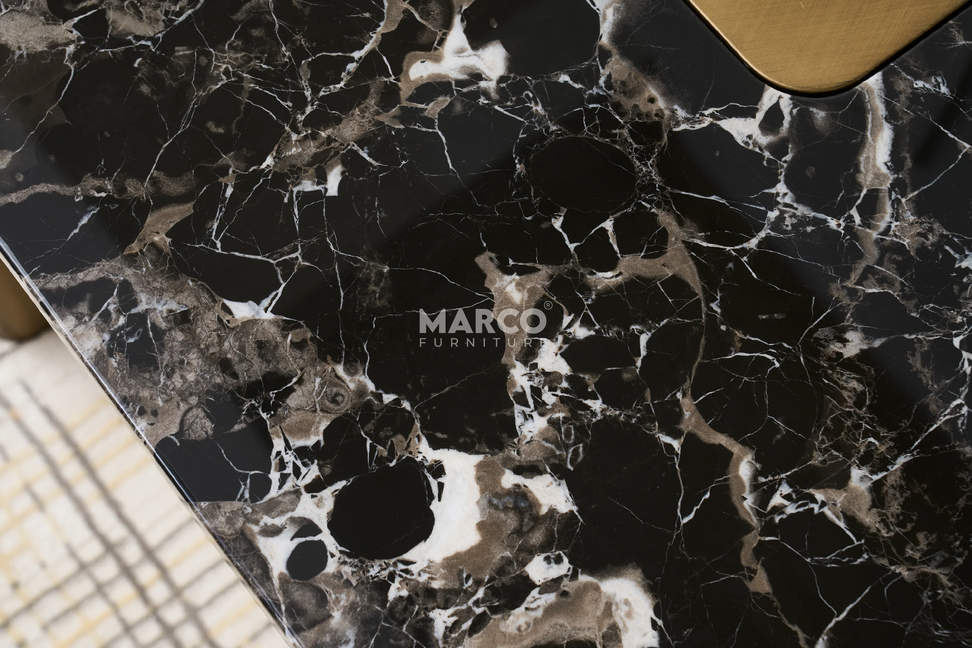 Aurora Black Rose Marble Top Hallway Table - Image 5