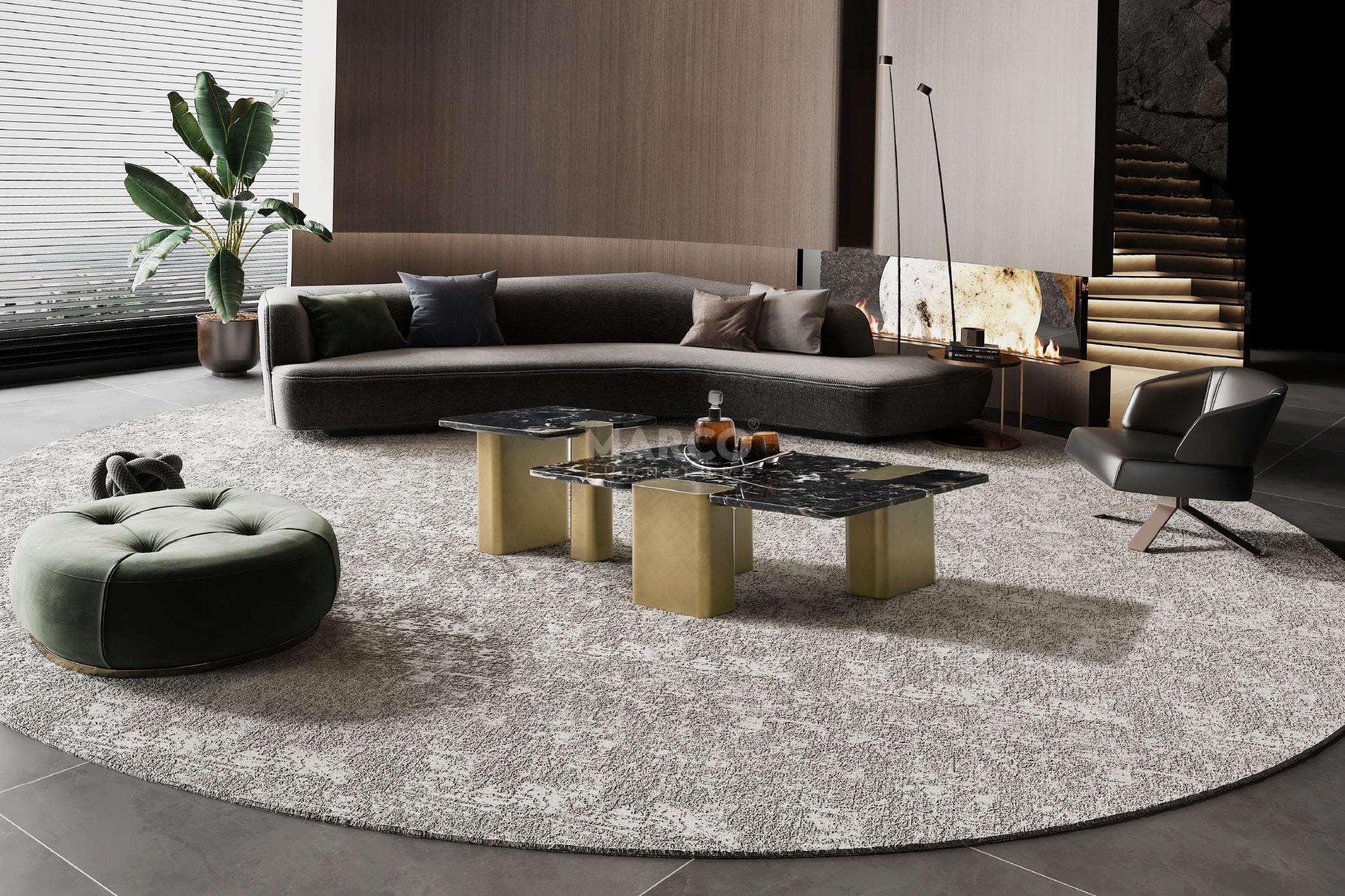Aurora Black Rose End Table - Image 3