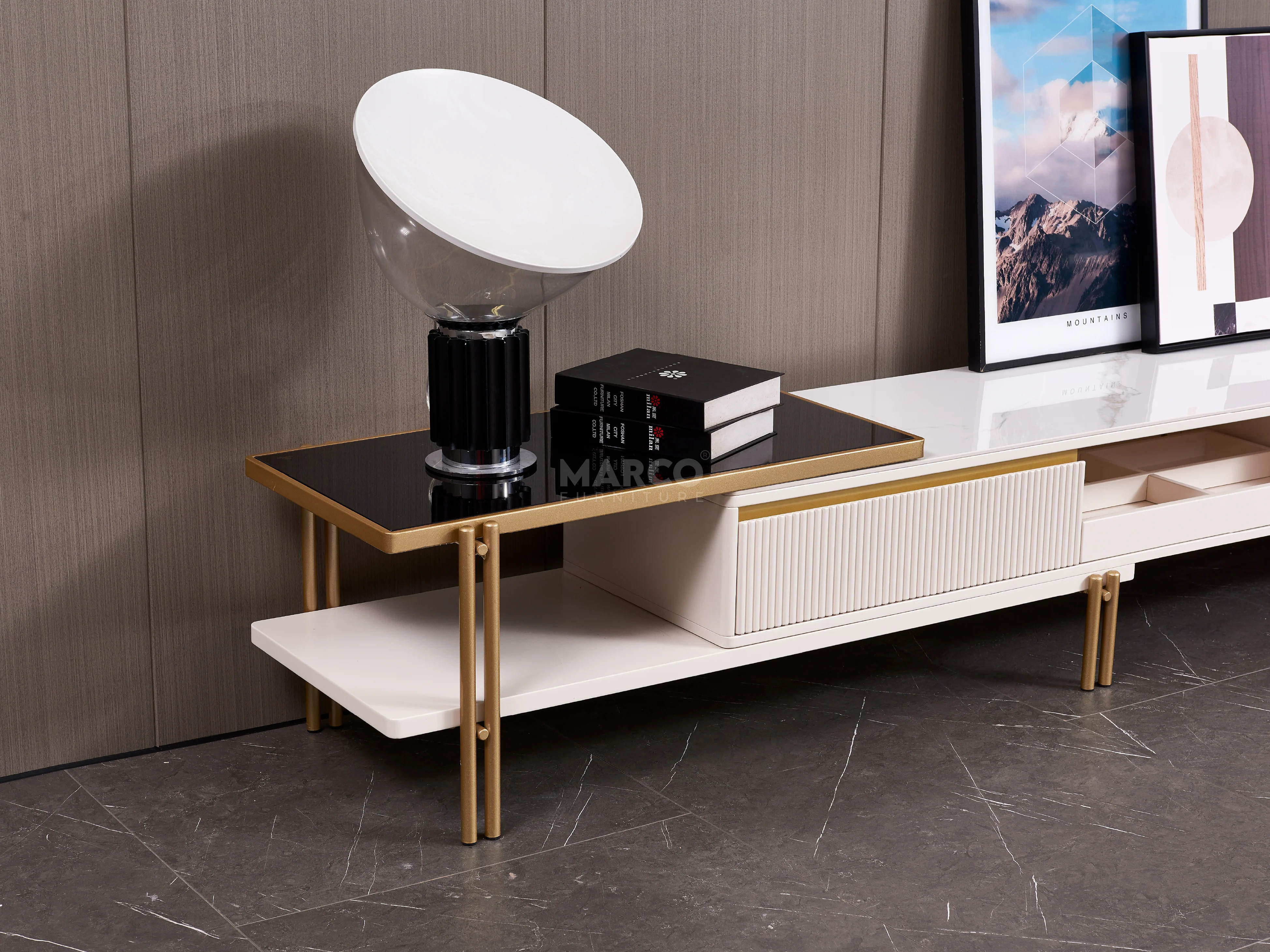 Austin Sintered Stone Extendable TV Stand - Image 6