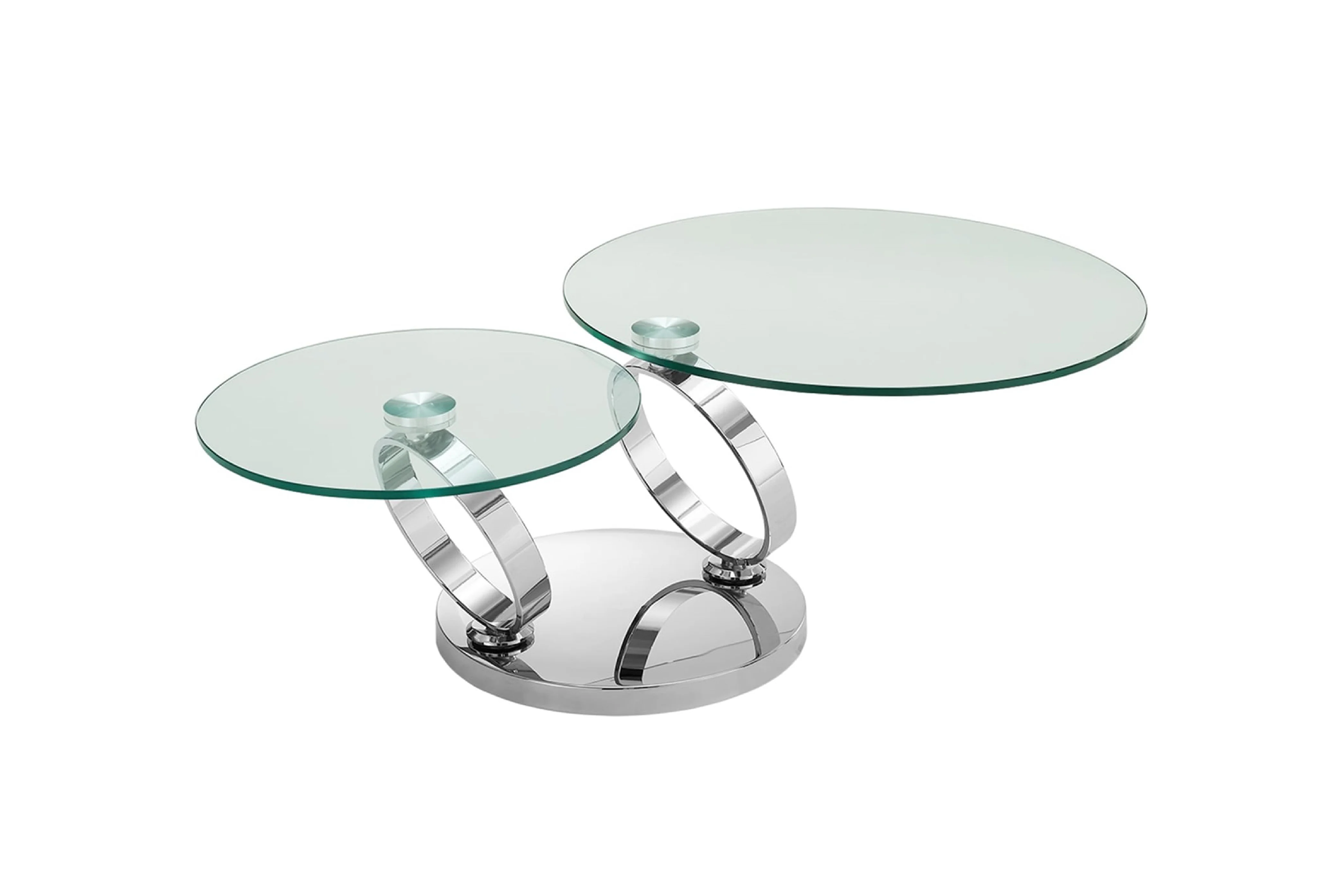 Avalanche Swivel Glass Coffee Table with Tempered Glass Top and Stainless Steel Base - Image 15