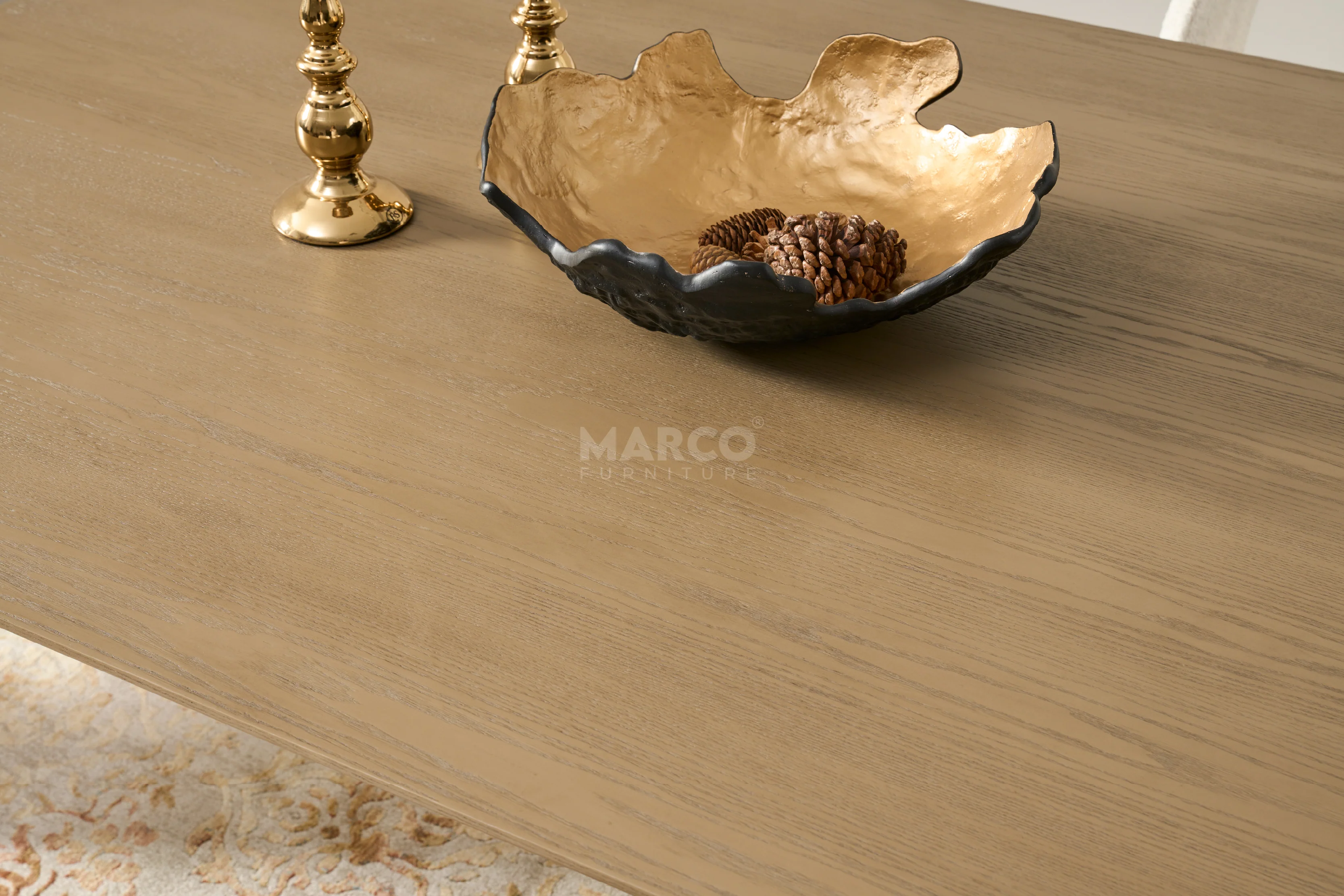 Bella Tavola Light Brown Ash Veneer Dining Table - 6 Seater - Image 4