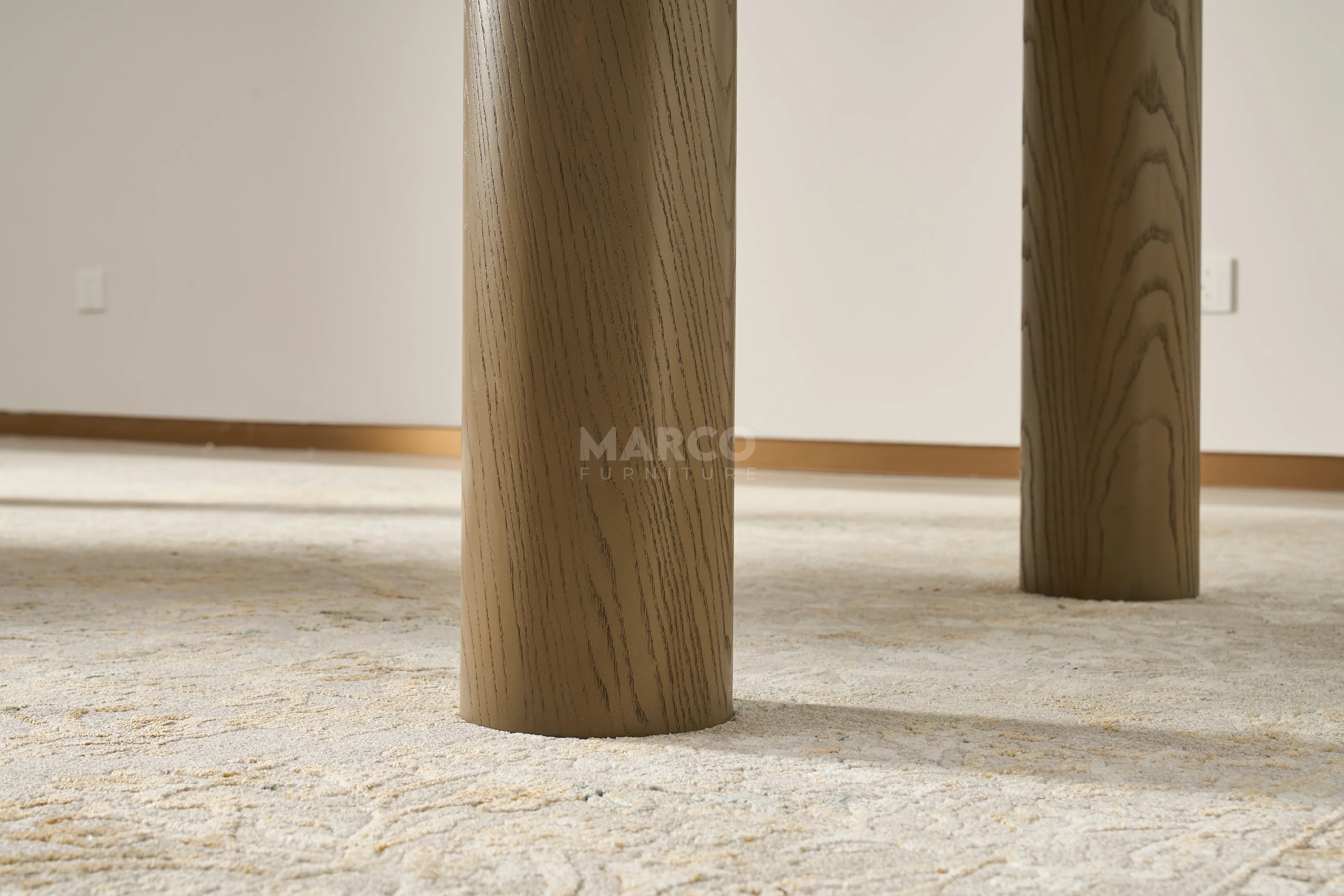 Bella Tavola Light Brown Ash Veneer Dining Table - 6 Seater - Image 6