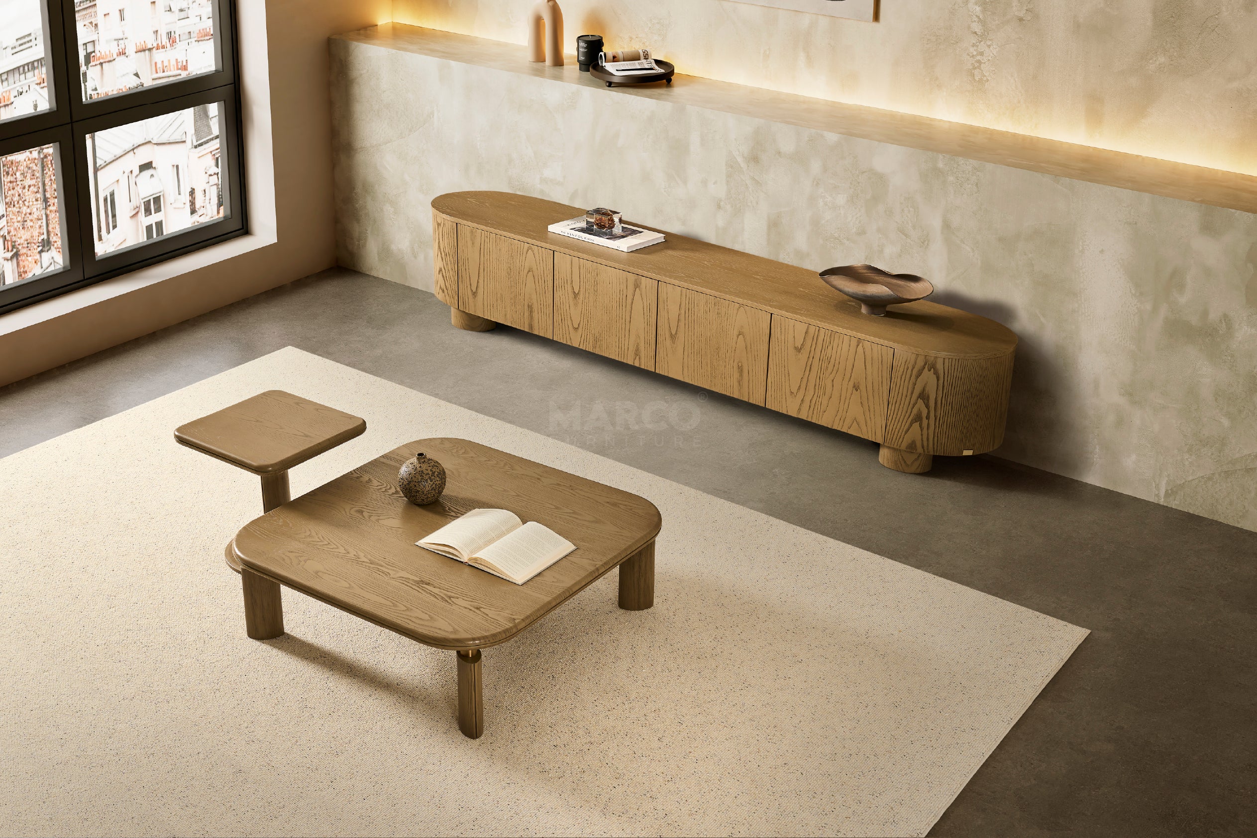 Bella Tavola Ash Veneer Entertainment Unit with Storage - Image 5