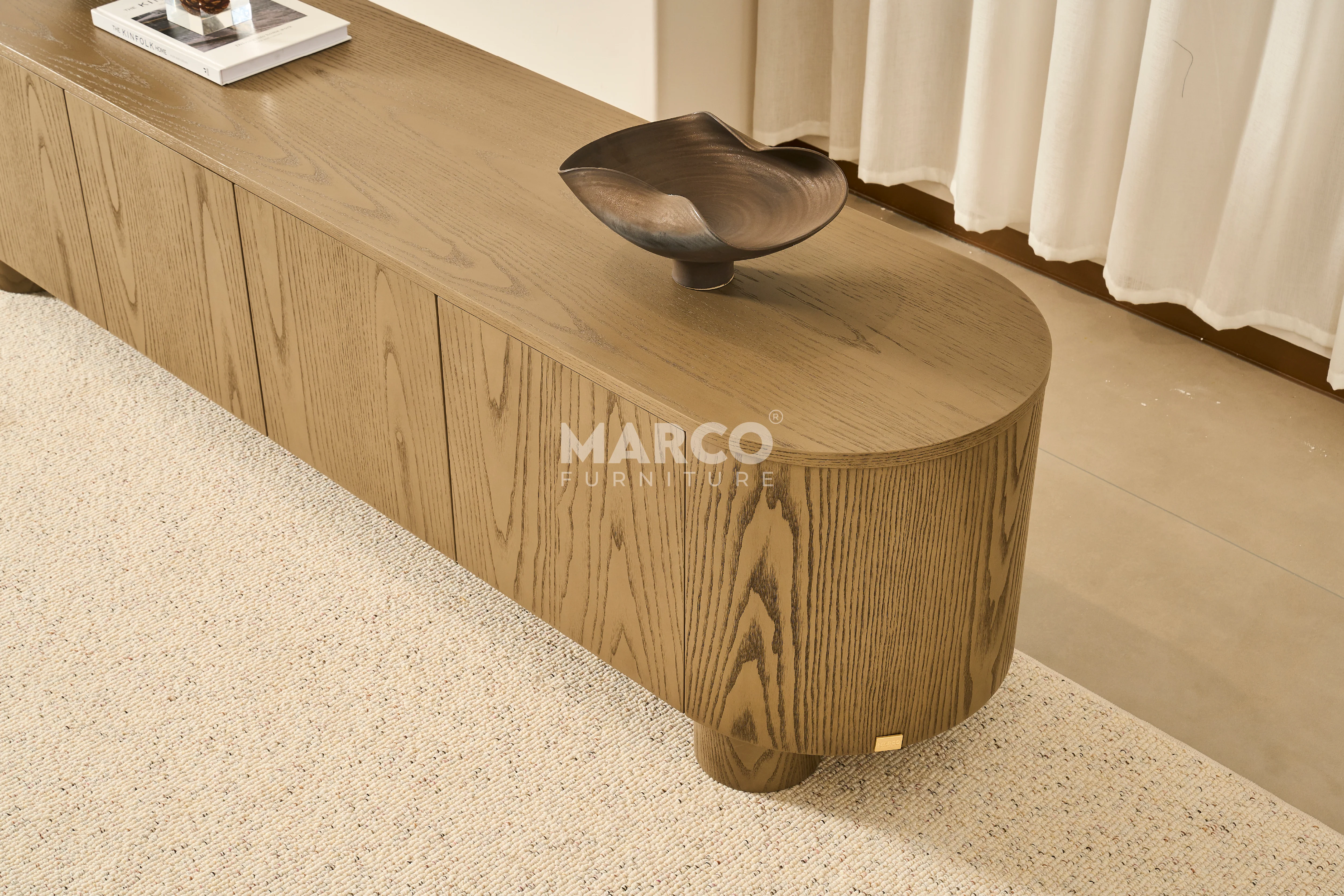 Bella Tavola Ash Veneer Entertainment Unit with Storage - Image 7