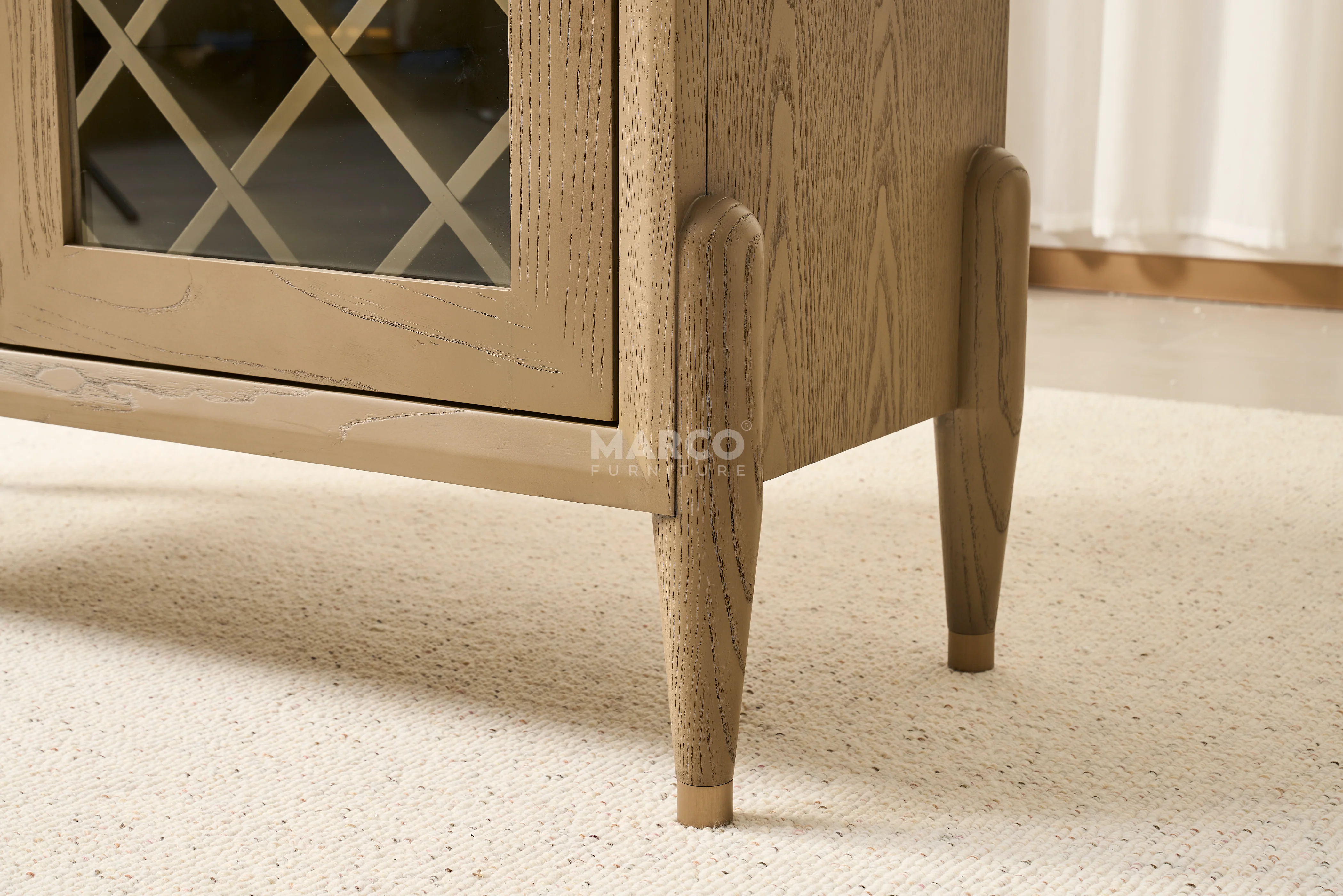 Bella Tavola Wine Cabinet – Arched Bar Cabinet with Glass Holders & Storage - Image 7