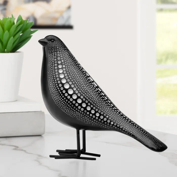 Poly Pigeon Bird Figurine (Black) - Image 8