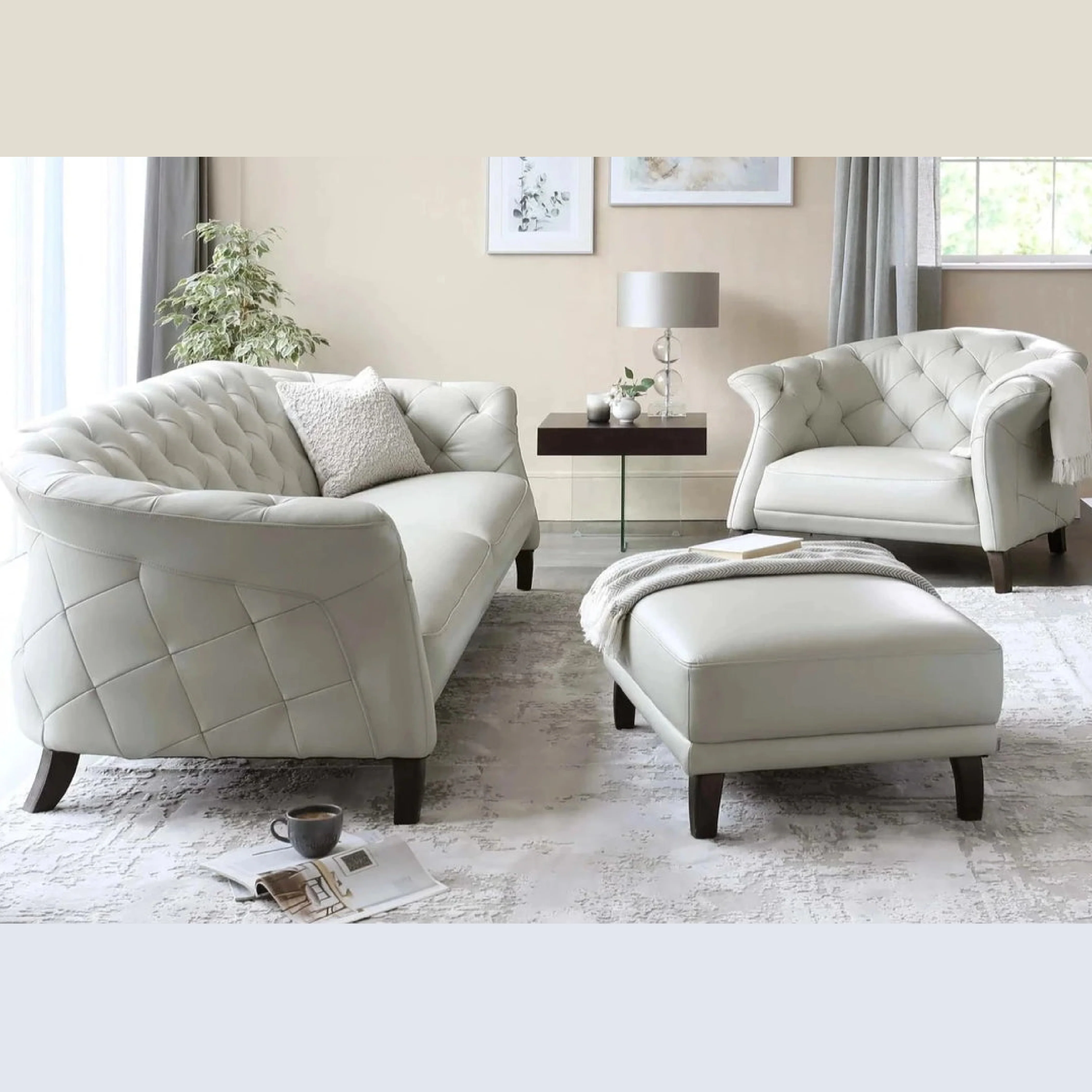Brixton Chesterfield Leather Sofa – Tufted Design - Image 3