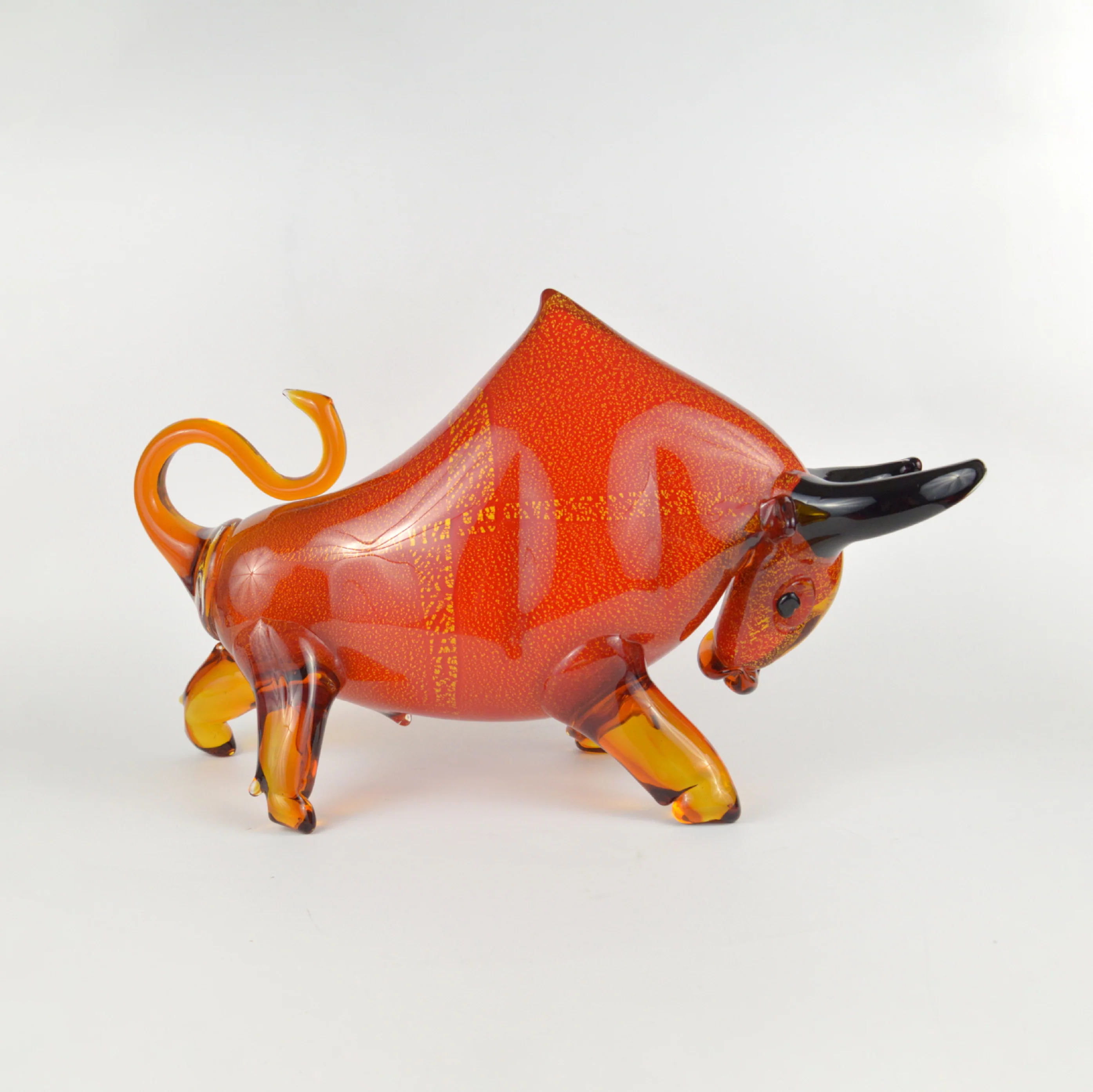 Bull Murano Style Glass in Red - Image 2