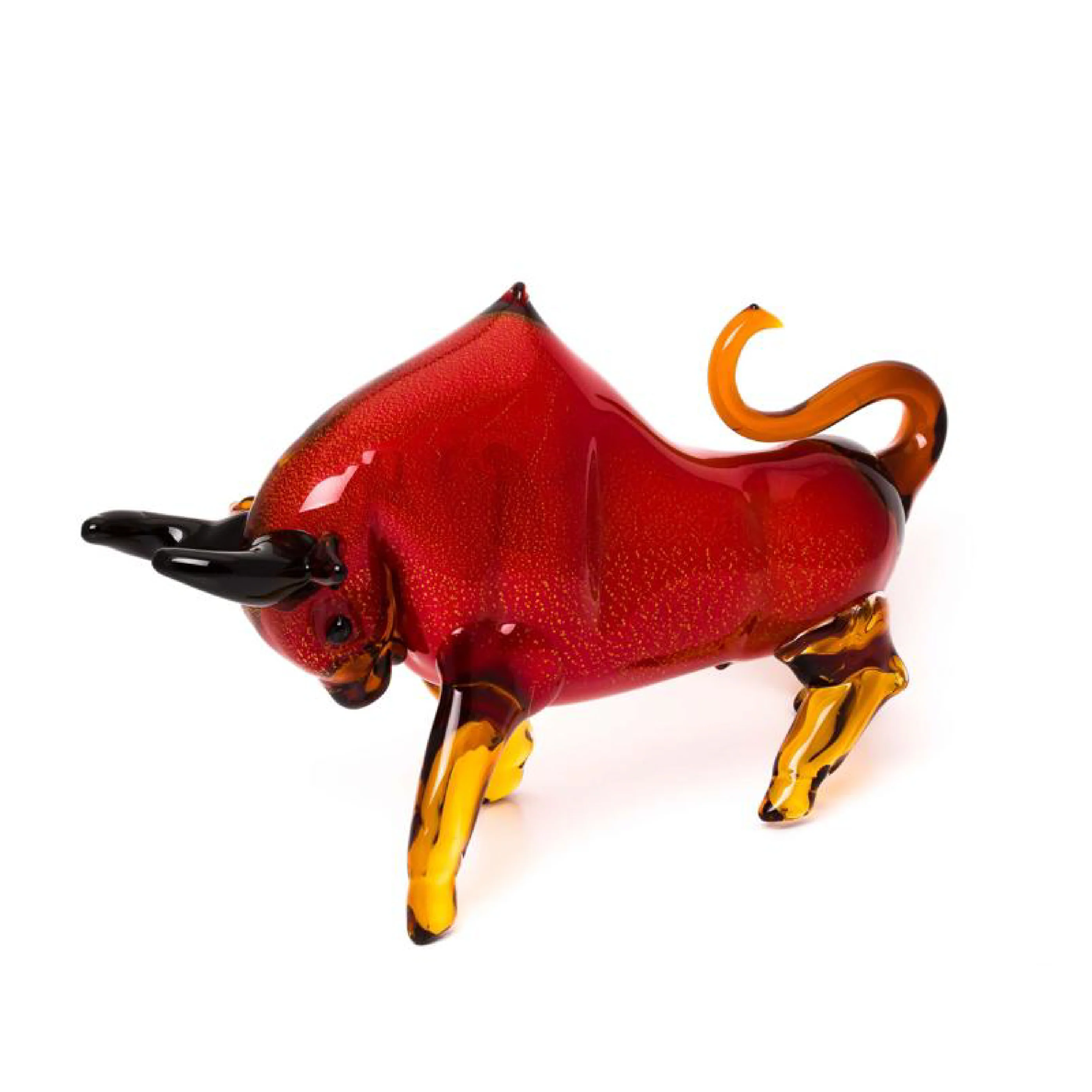 Bull Murano Style Glass in Red - Image 3