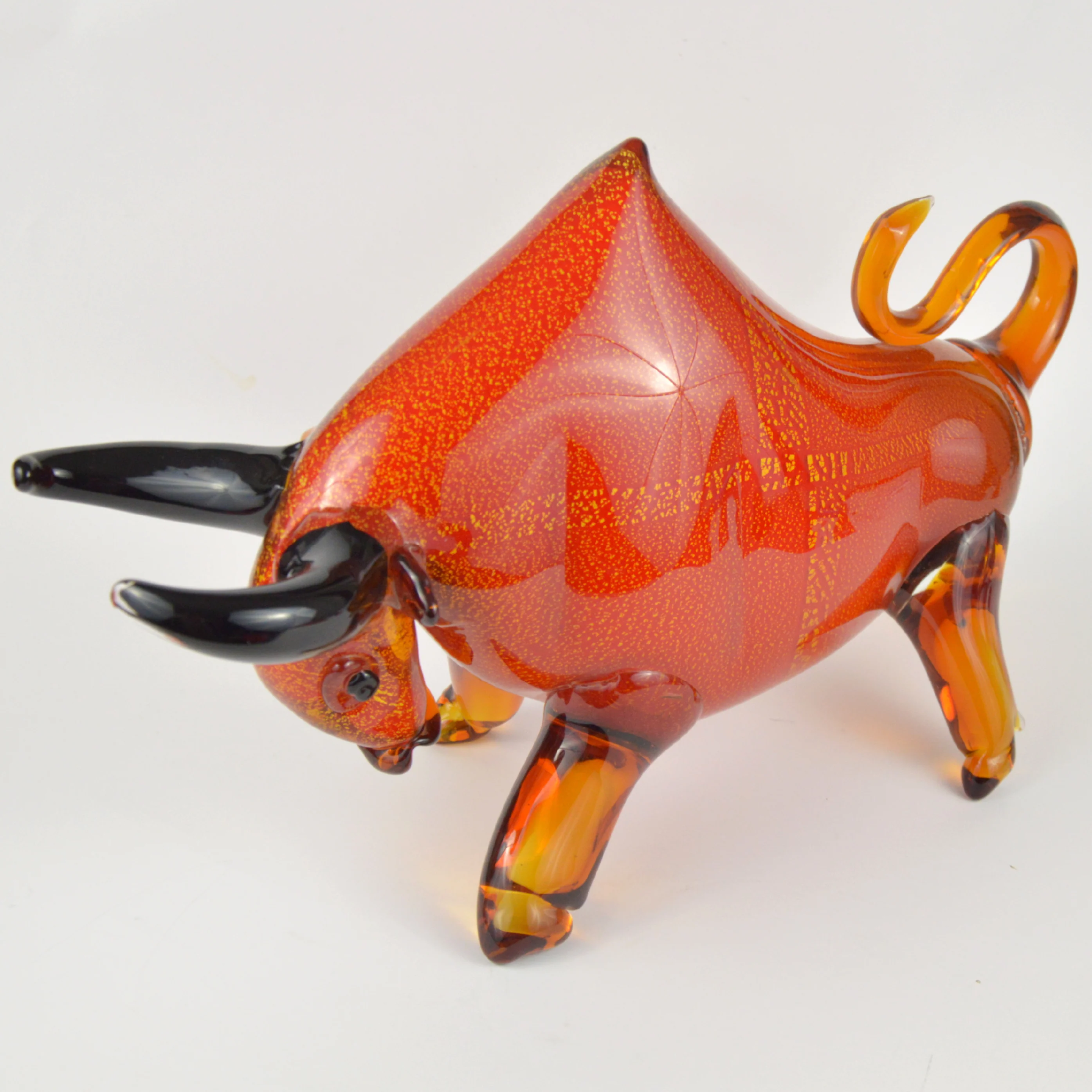 Bull Murano Style Glass in Red - Image 4