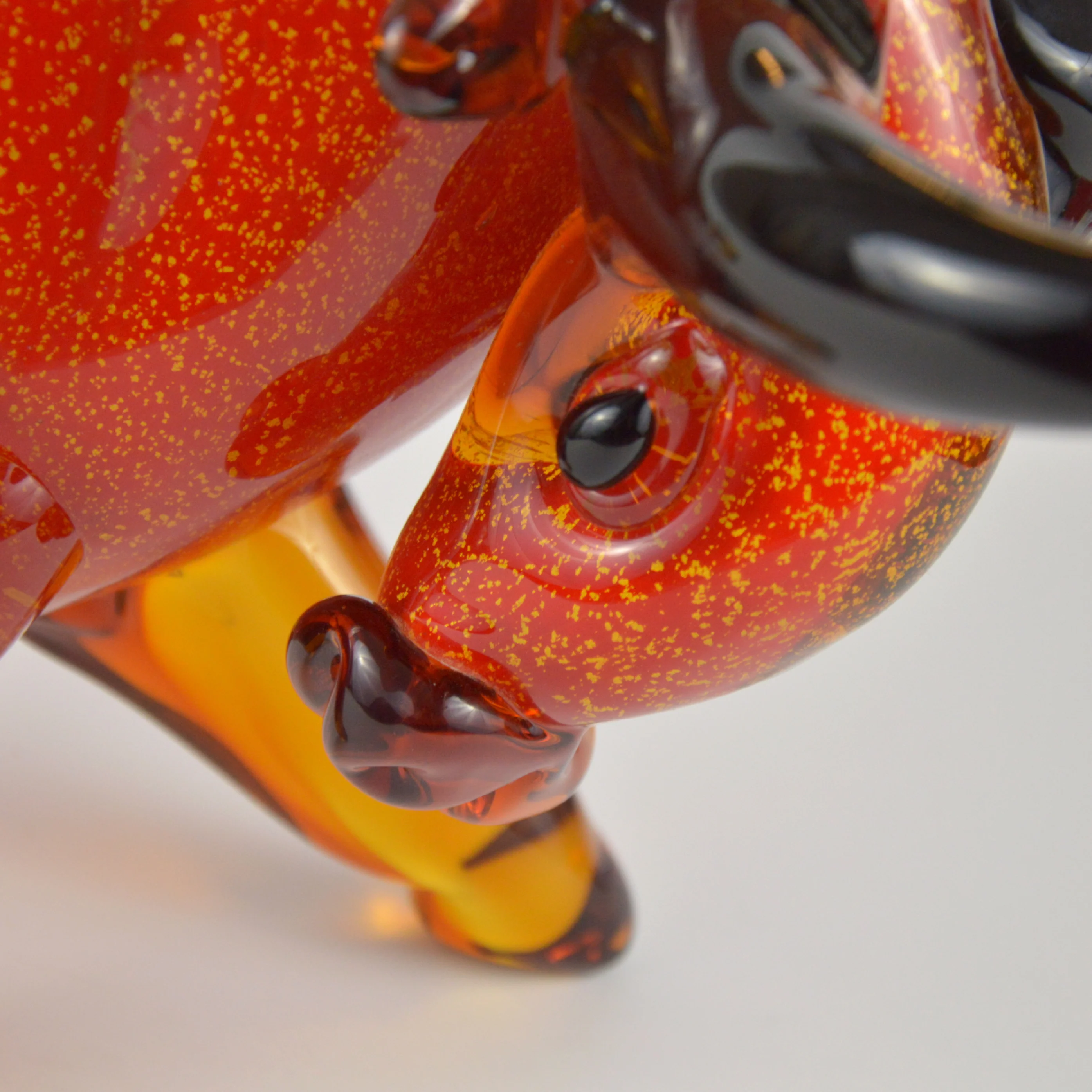 Bull Murano Style Glass in Red - Image 8