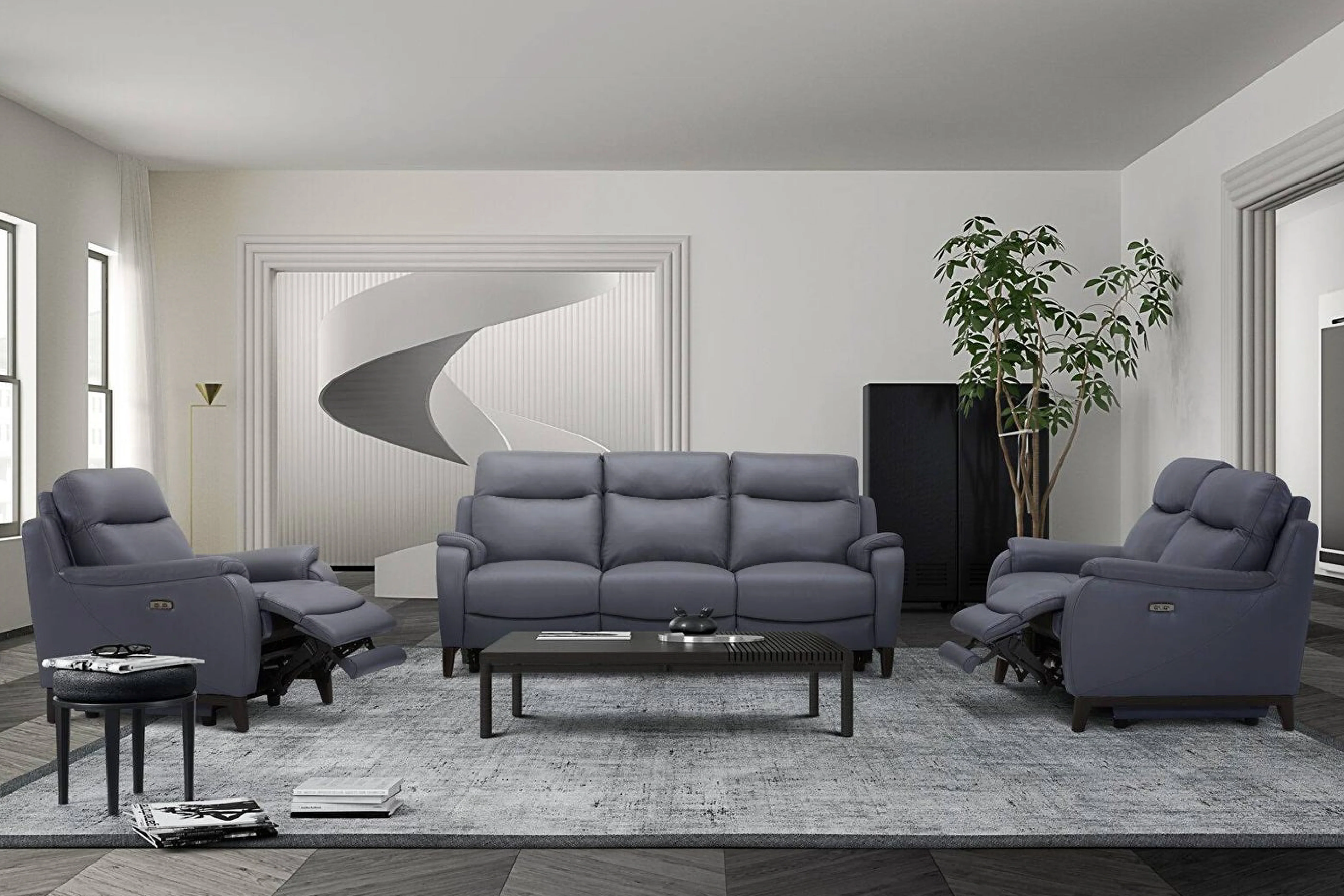 Captiva Leather Recliner Lounge – Electric Reclining Sofa - Image 3