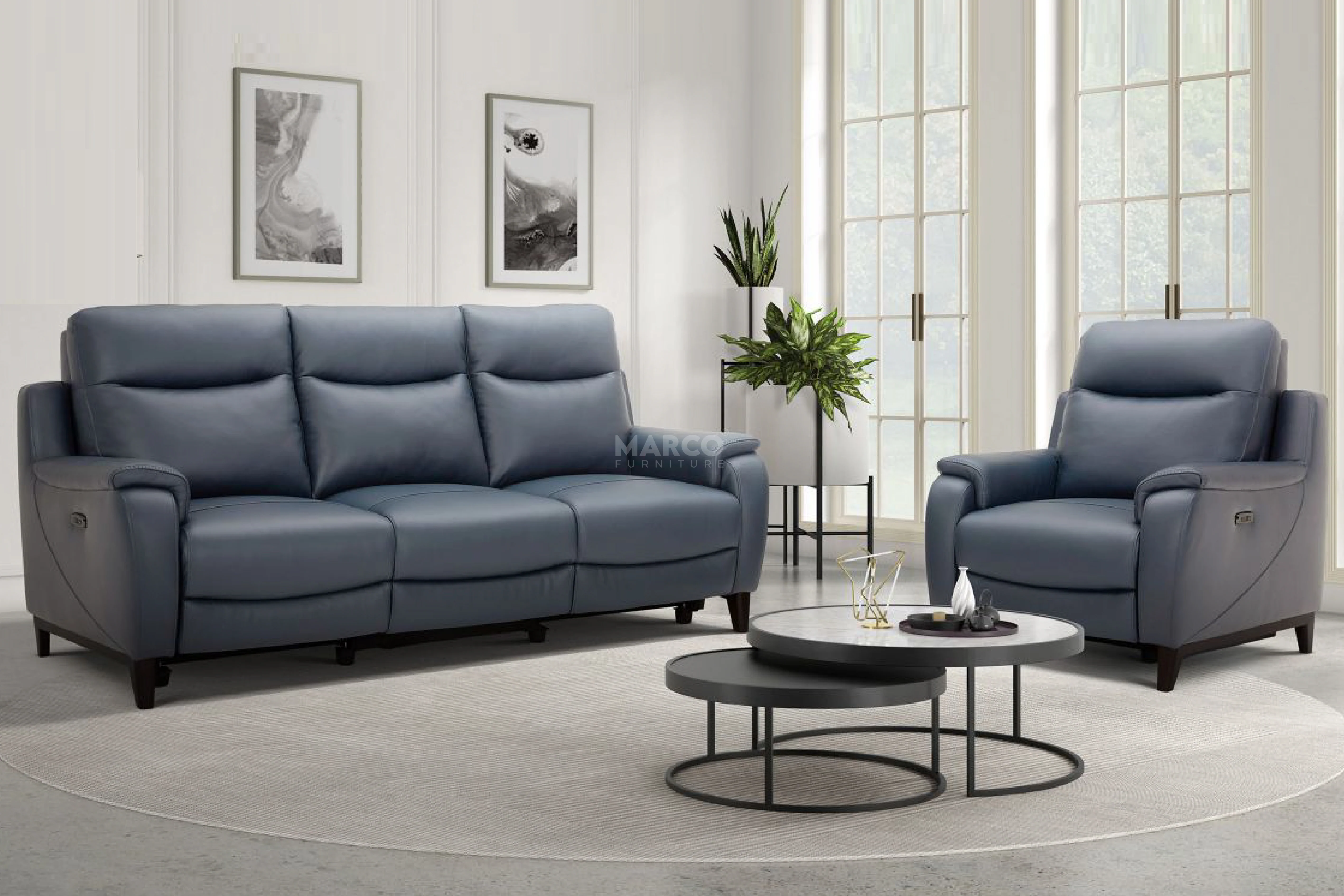 Captiva Leather Recliner Lounge – Electric Reclining Sofa - Image 4