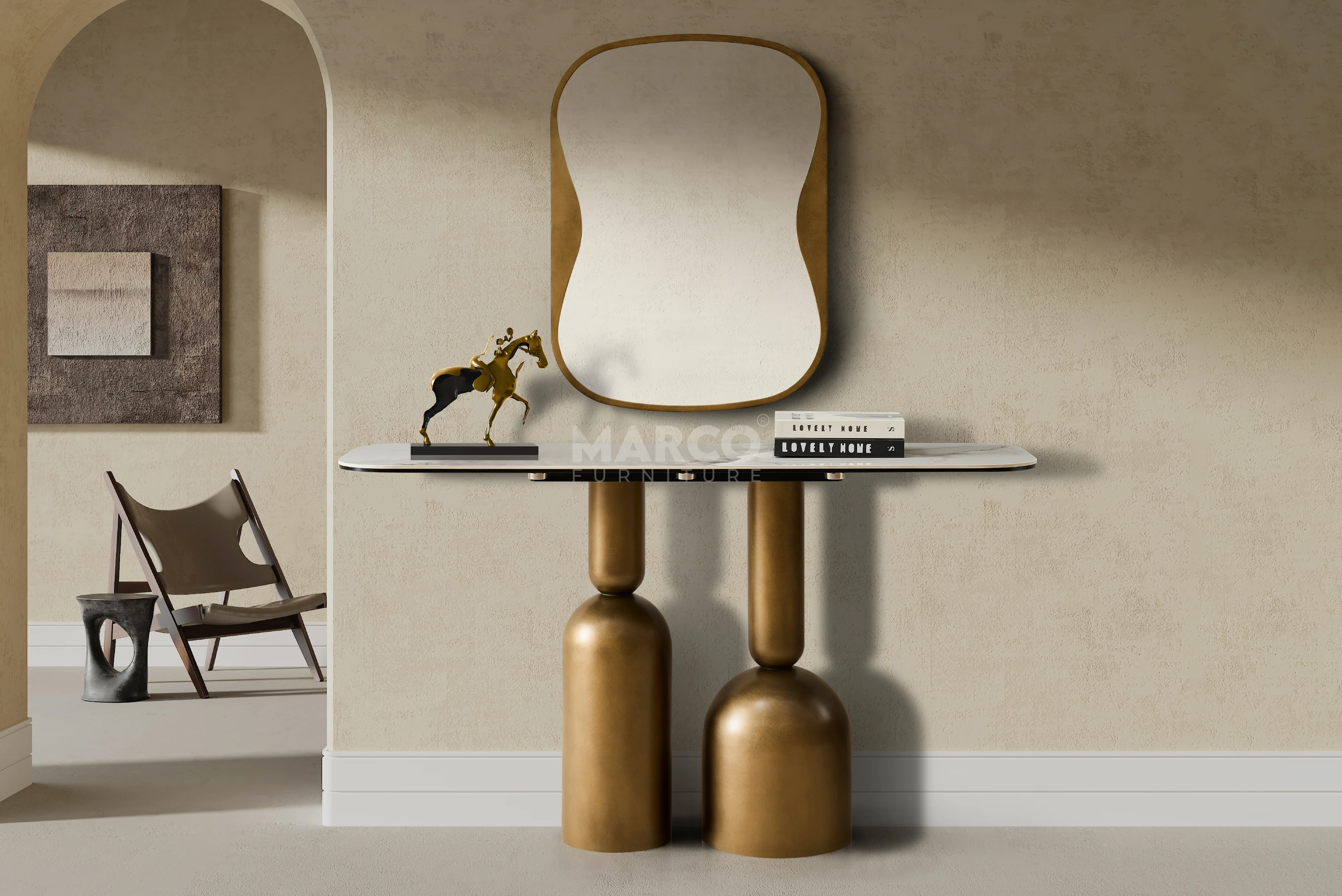 Casa Bella Sintered Stone Console Table - Image 3