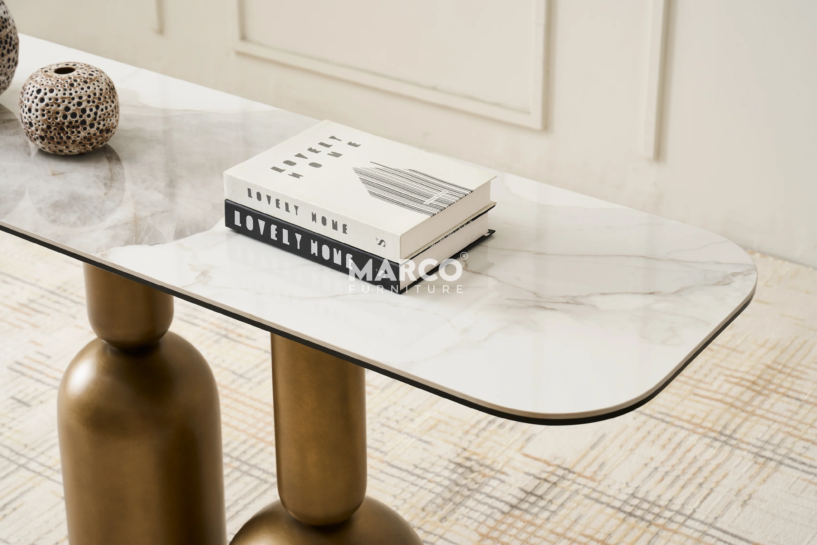 Casa Bella Sintered Stone Console Table - Image 4