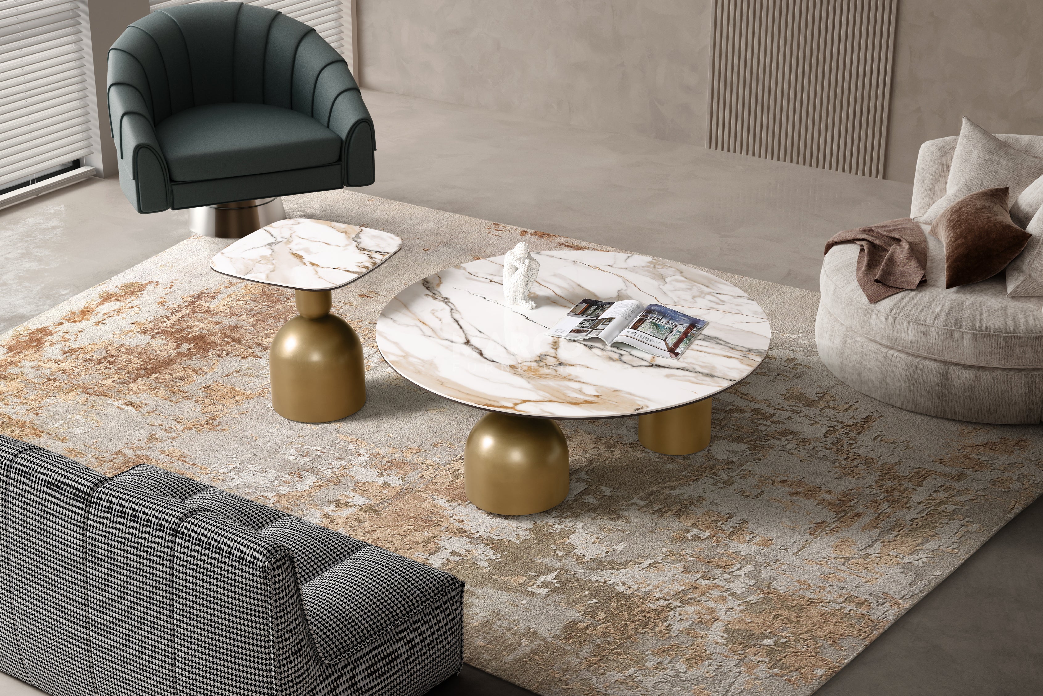 Casa Bella Sintered Stone Side Table - Image 2