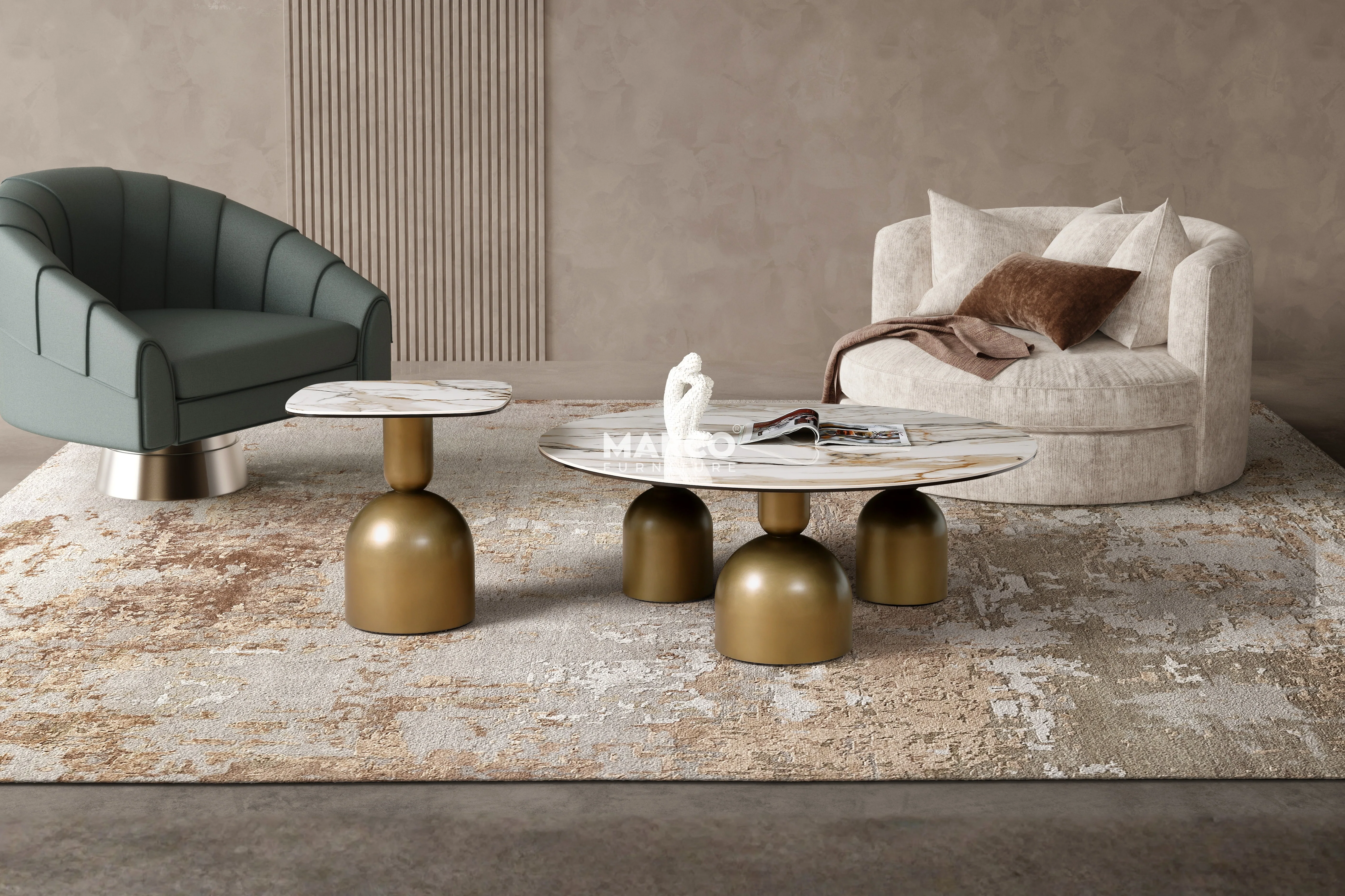 Casa Bella Sintered Stone Nesting Coffee Table - Image 5