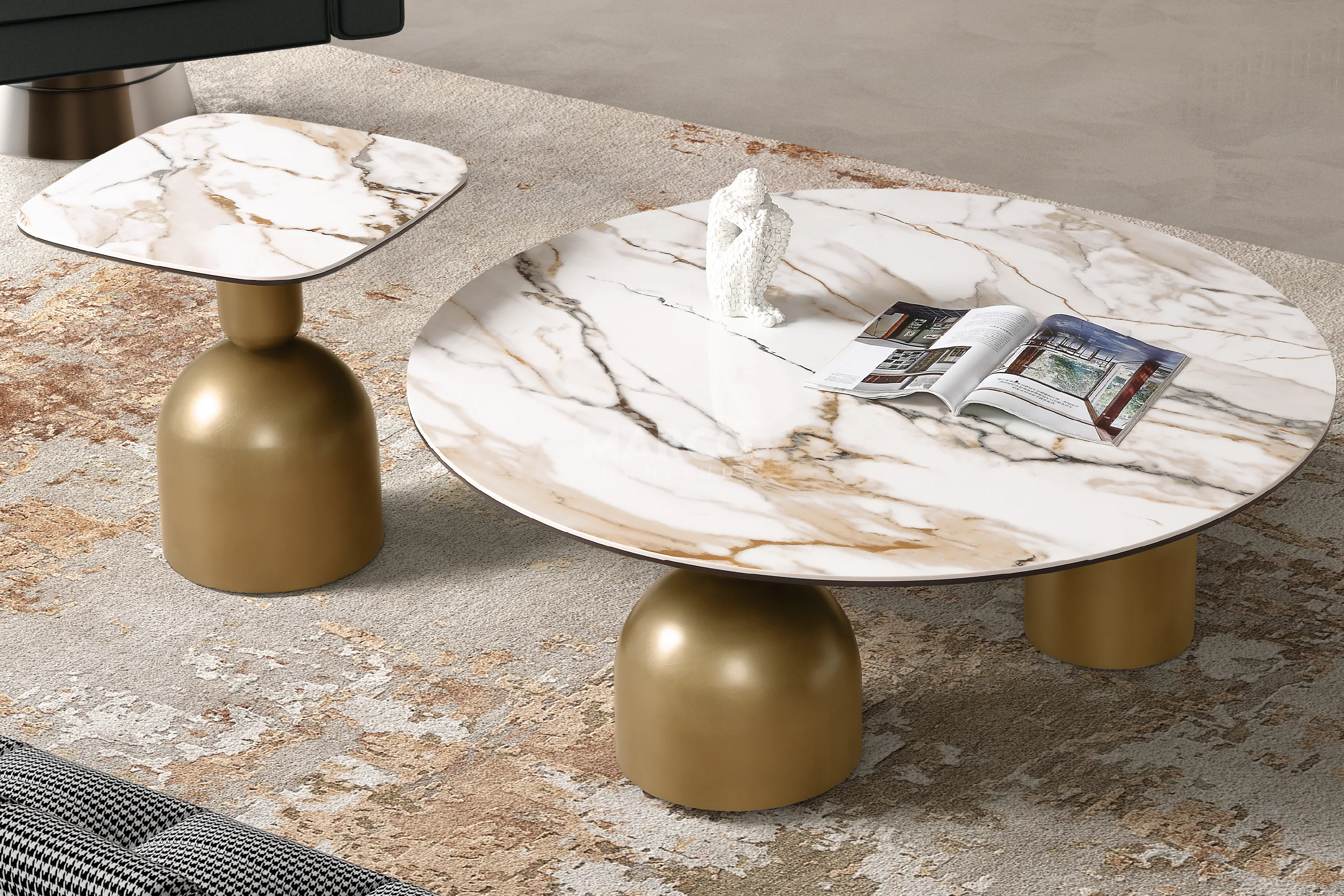 Casa Bella Sintered Stone Nesting Coffee Table - Image 6