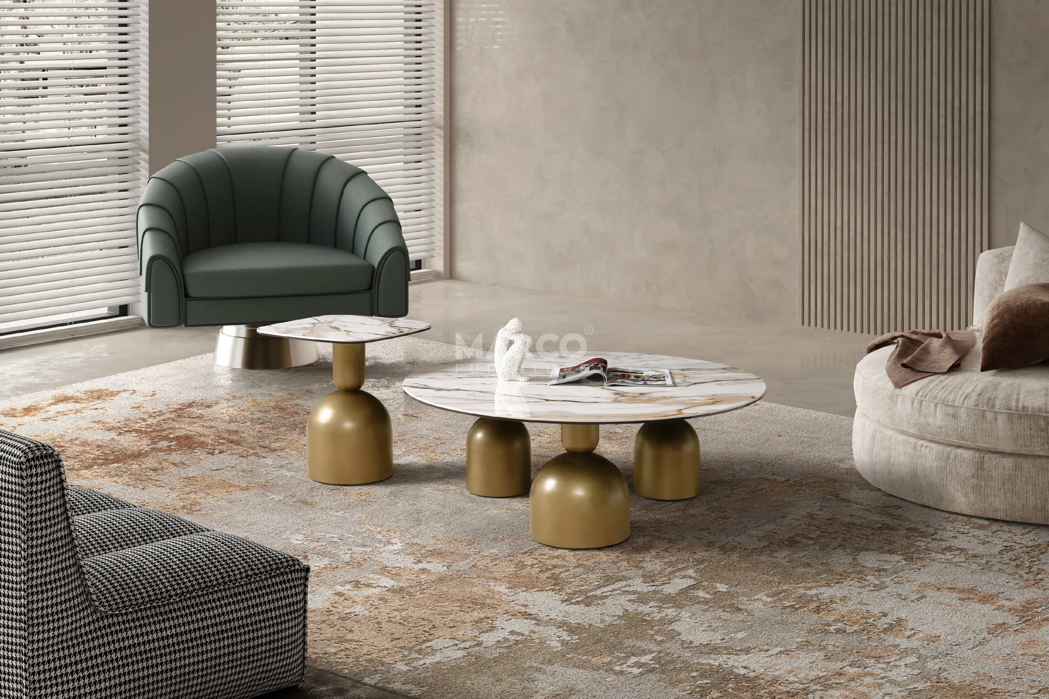Casa Bella Sintered Stone Nesting Coffee Table - Image 7