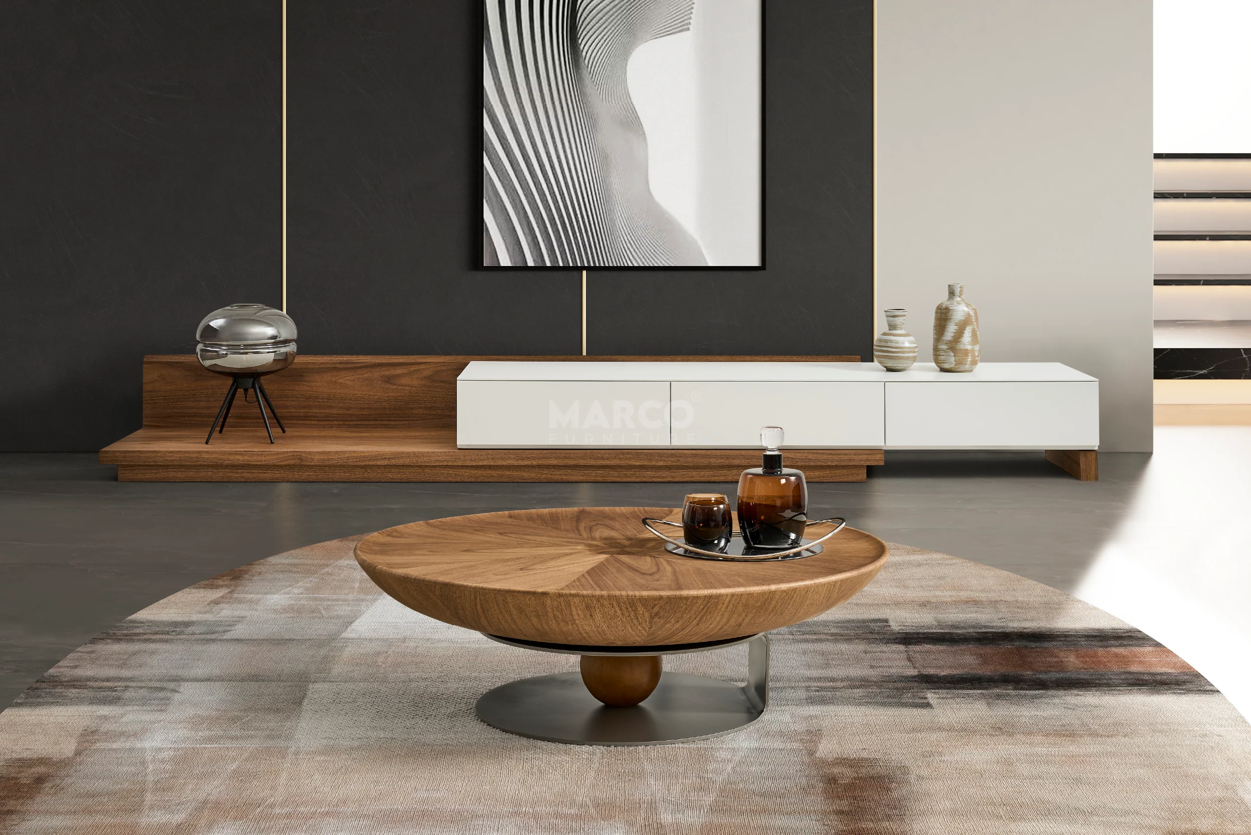 Casper Extendable TV Unit (White & Walnut) - Image 6
