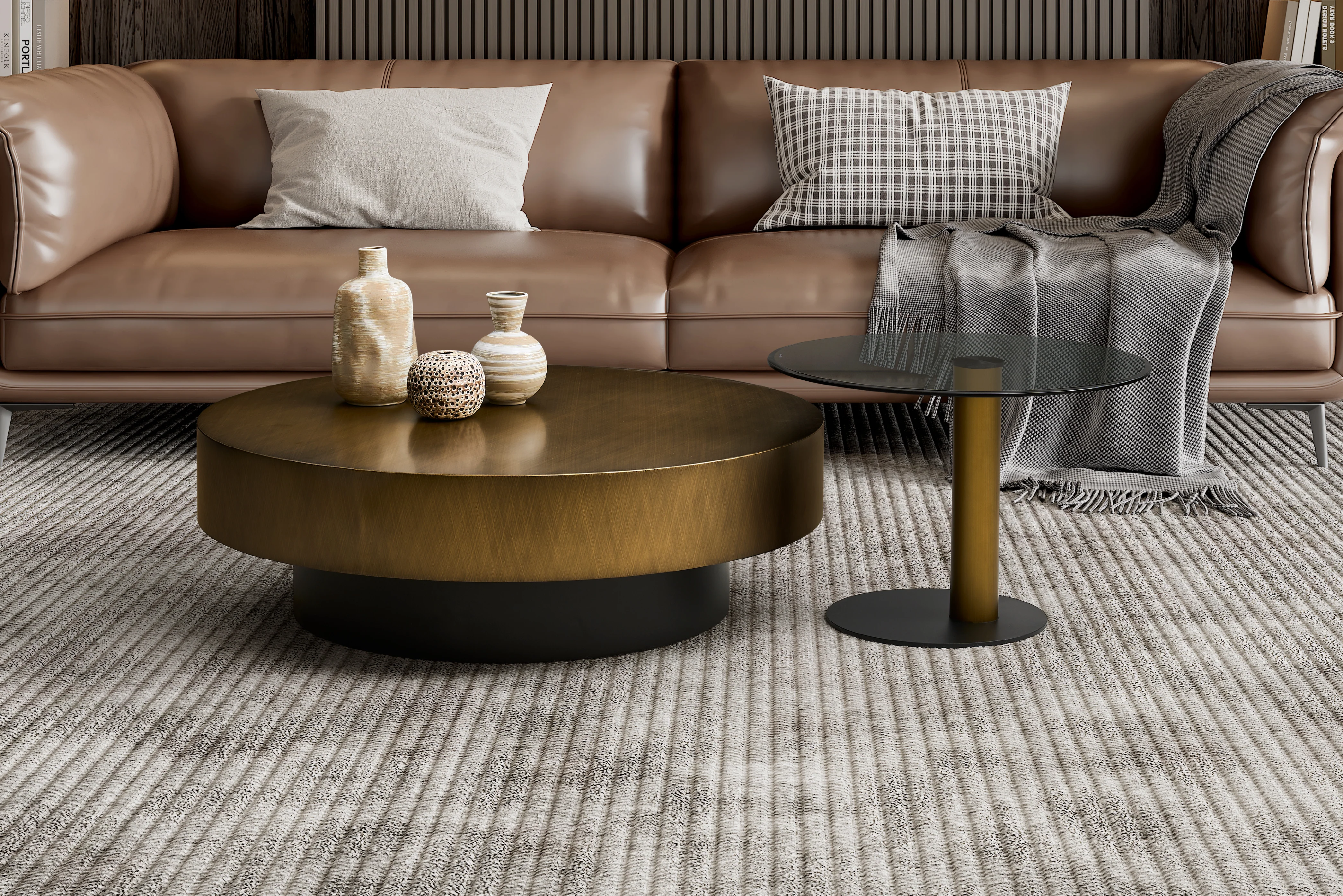 Cassidy Nesting Coffee Table Set with Tempered Glass Top Side Table - Image 2