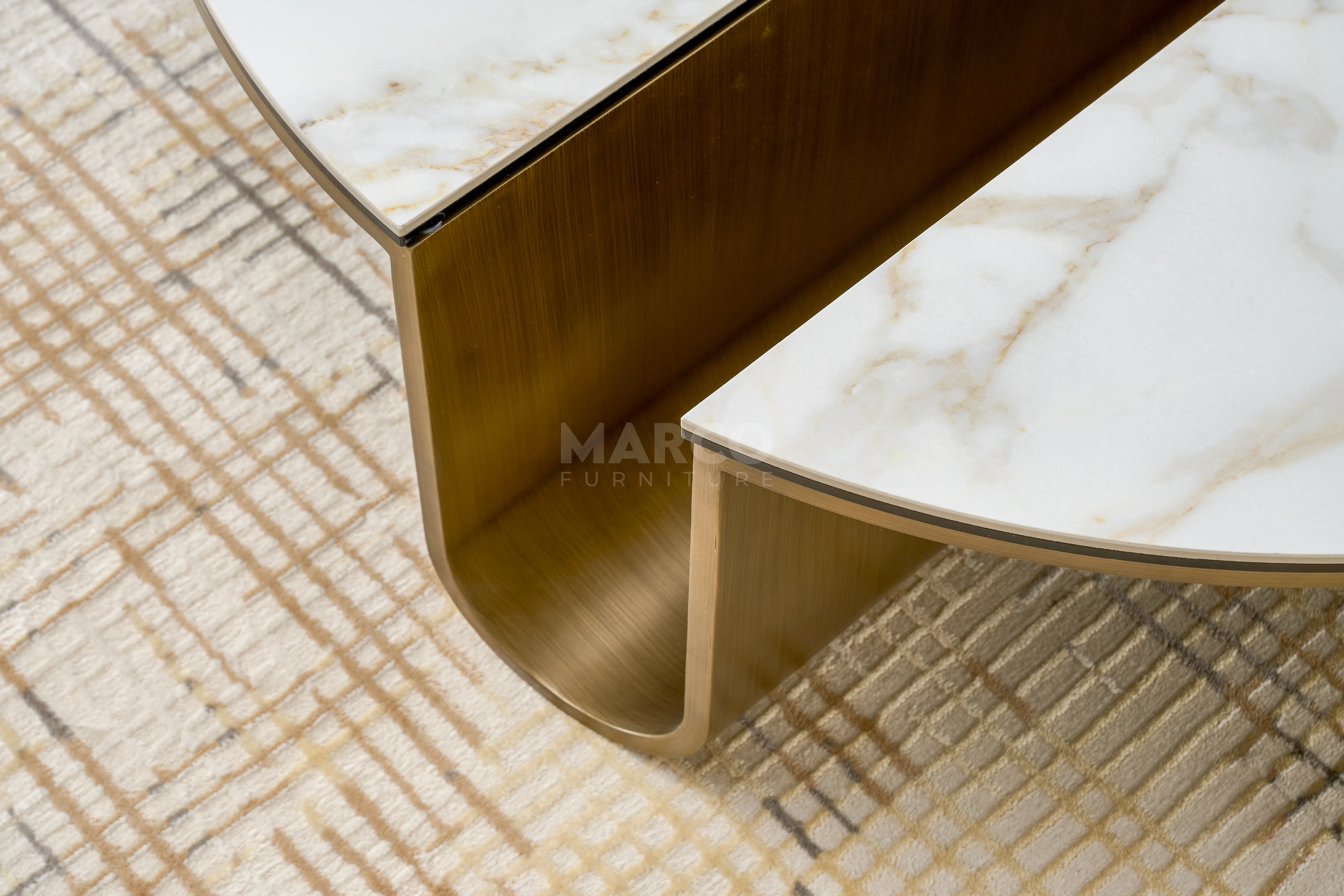 Catalina Sintered Stone Top Designer Coffee Table - Image 8