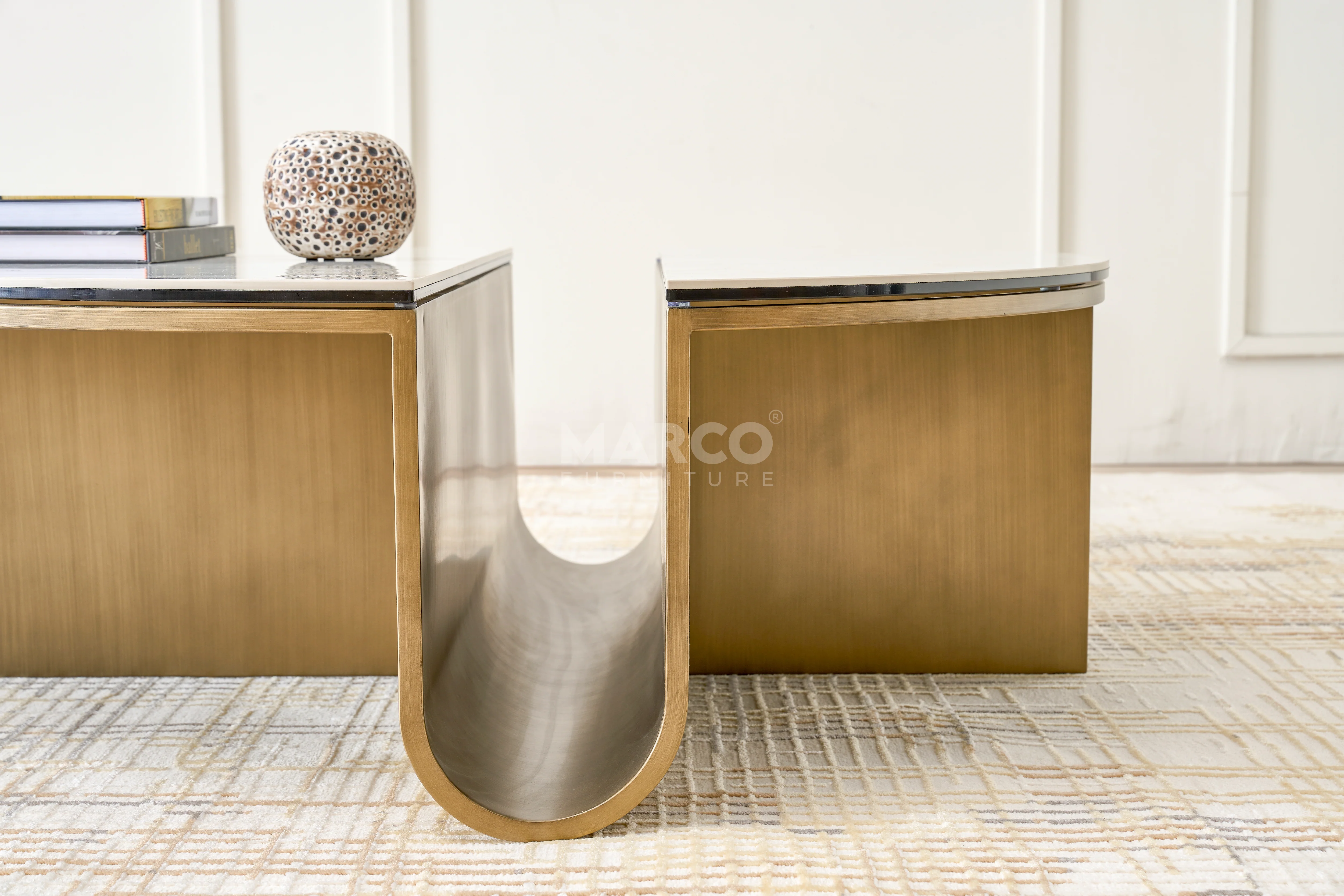 Catalina Sintered Stone Top Designer Coffee Table - Image 9