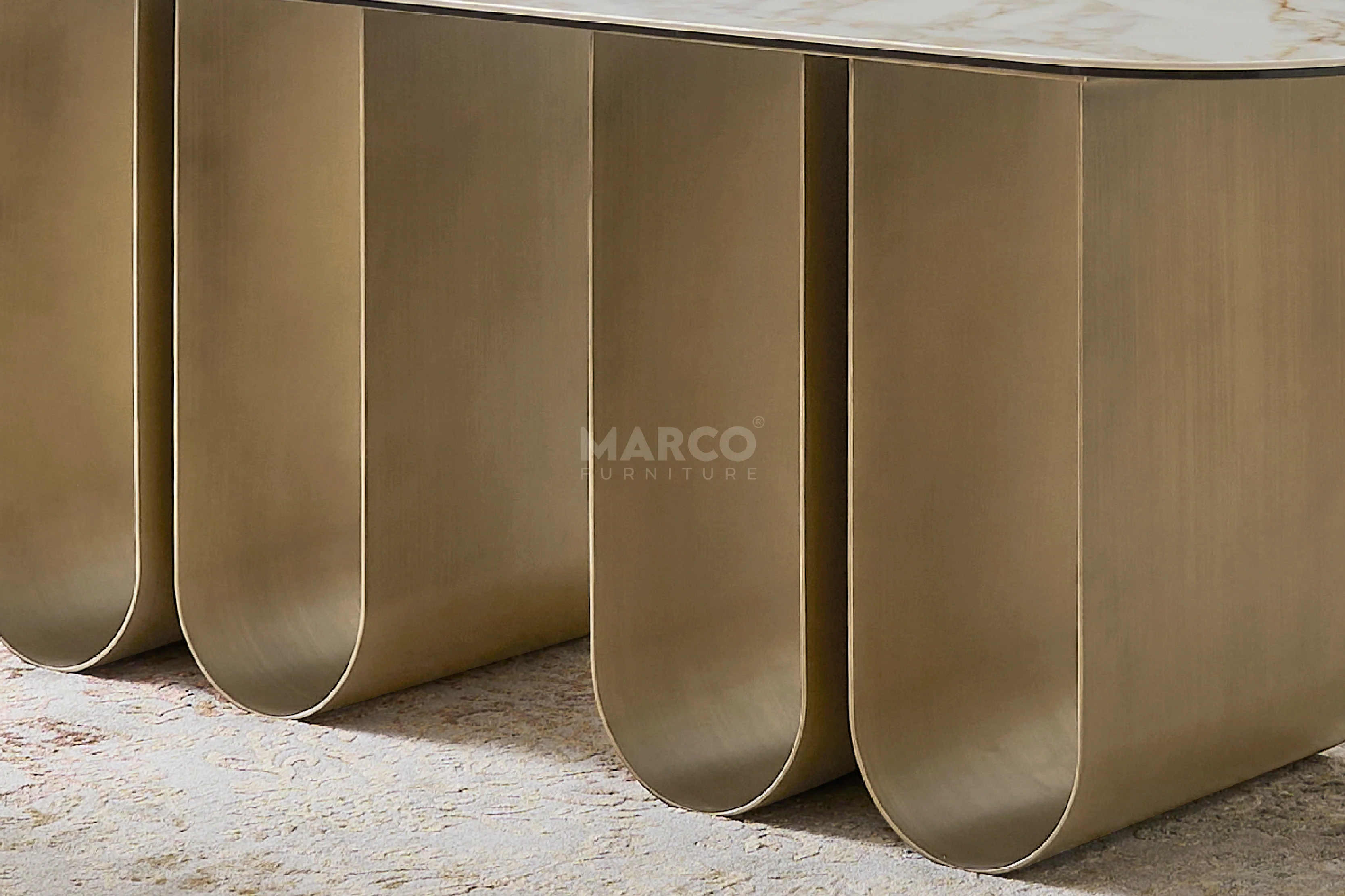 Catalina Carrara White Sintered Stone Top Dining Table - Image 7