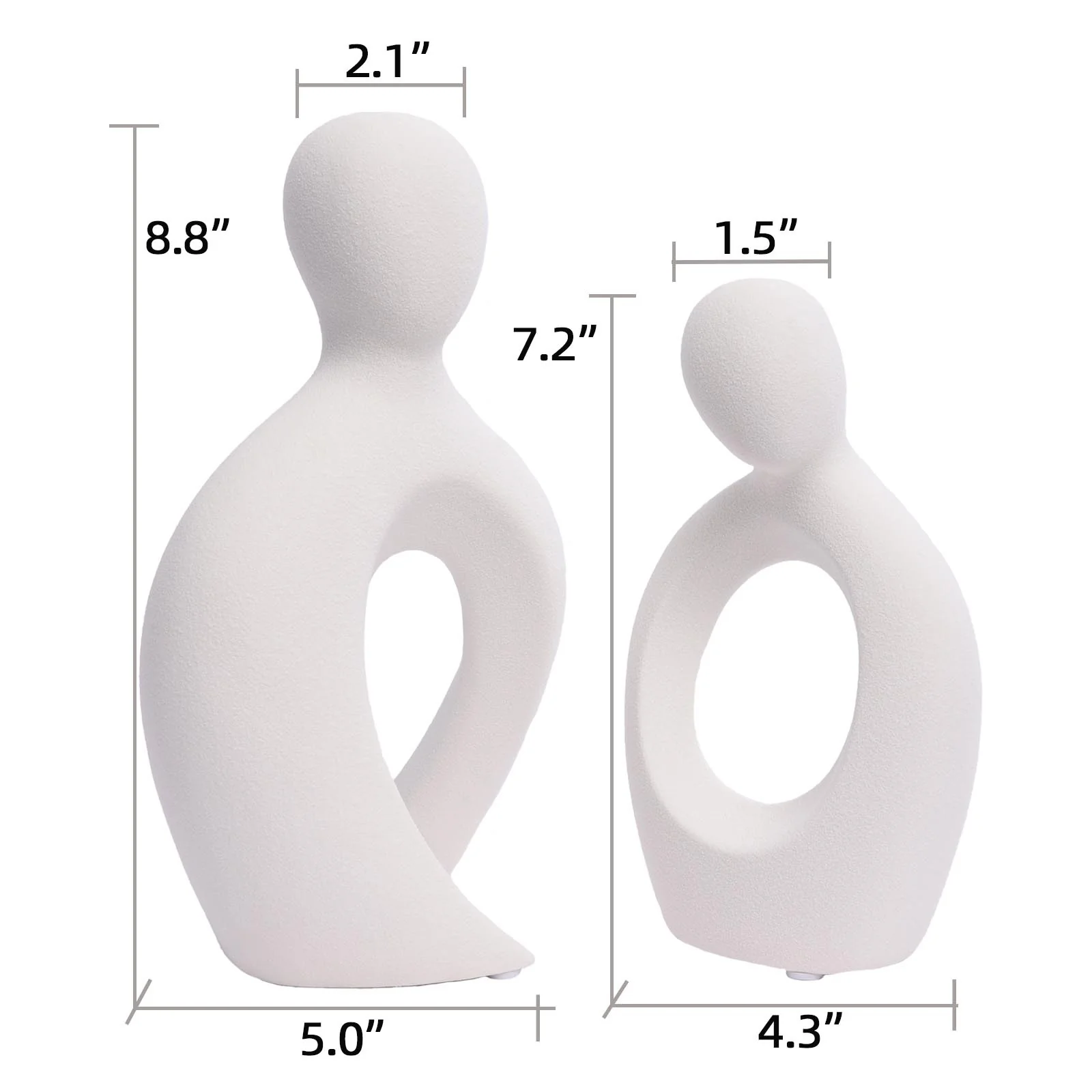 Romantic Couple Ceramic Vase in White Color (2pc) - Image 15