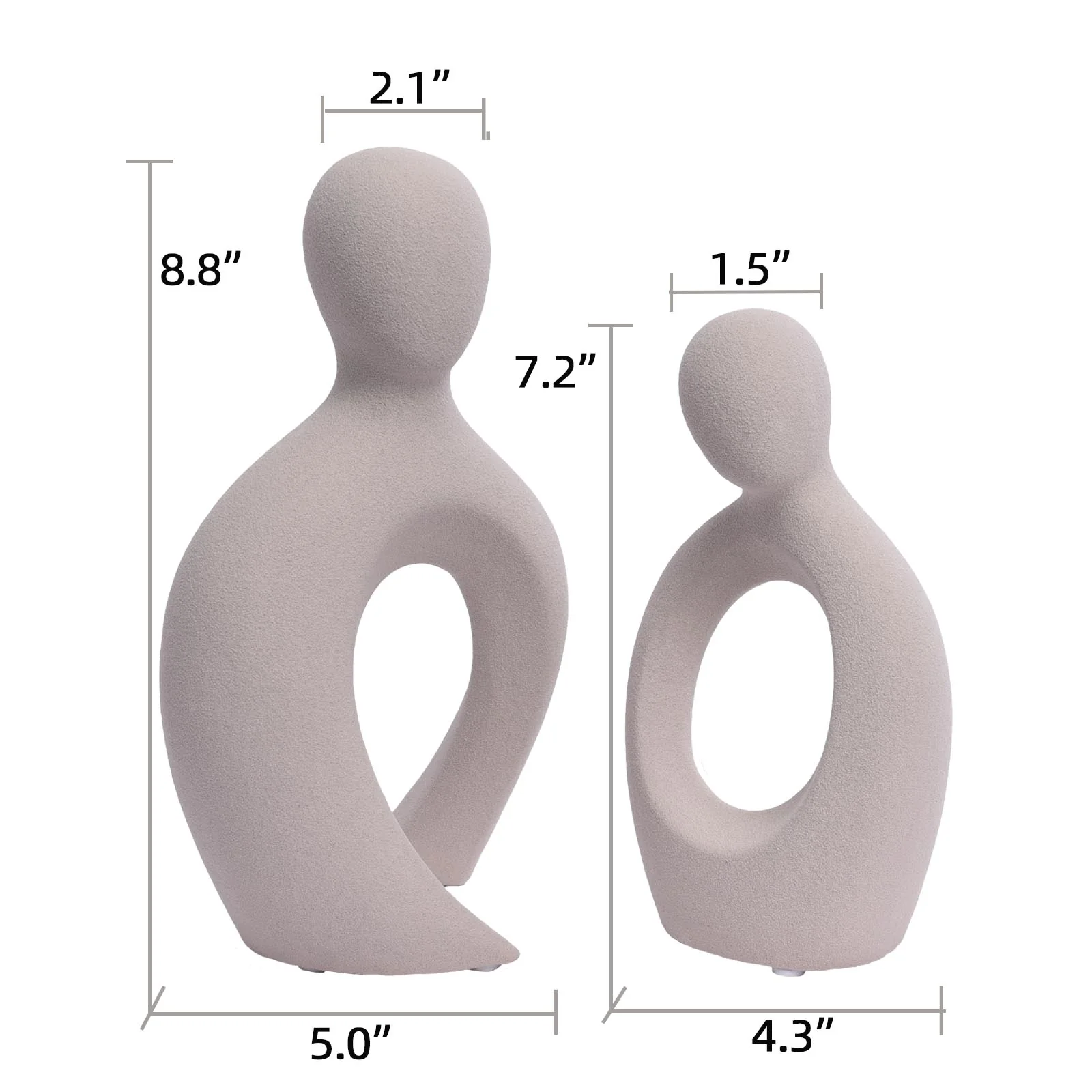 Romantic Couple Ceramic Vase in Grey Color (2pc) - Image 13