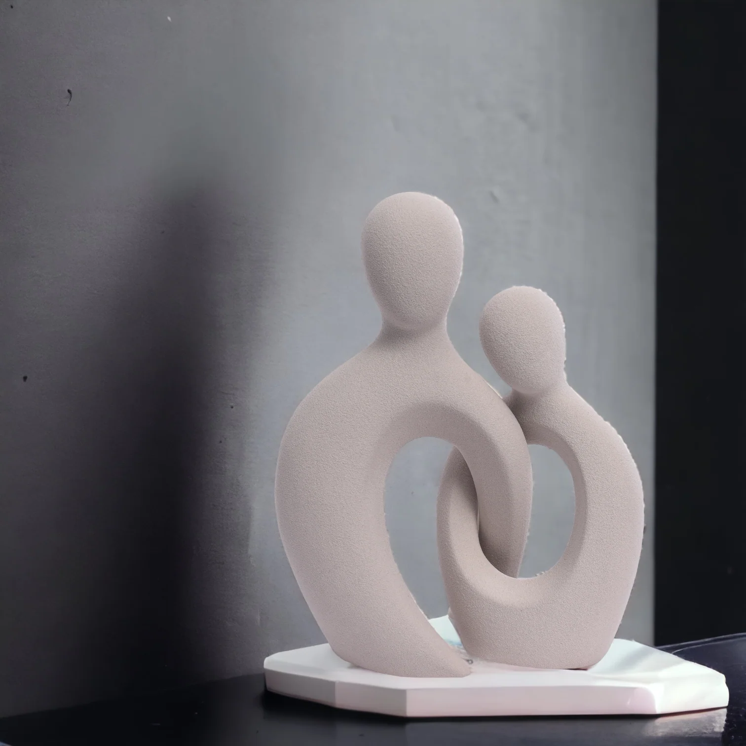 Romantic Couple Ceramic Vase in Grey Color (2pc) - Image 8