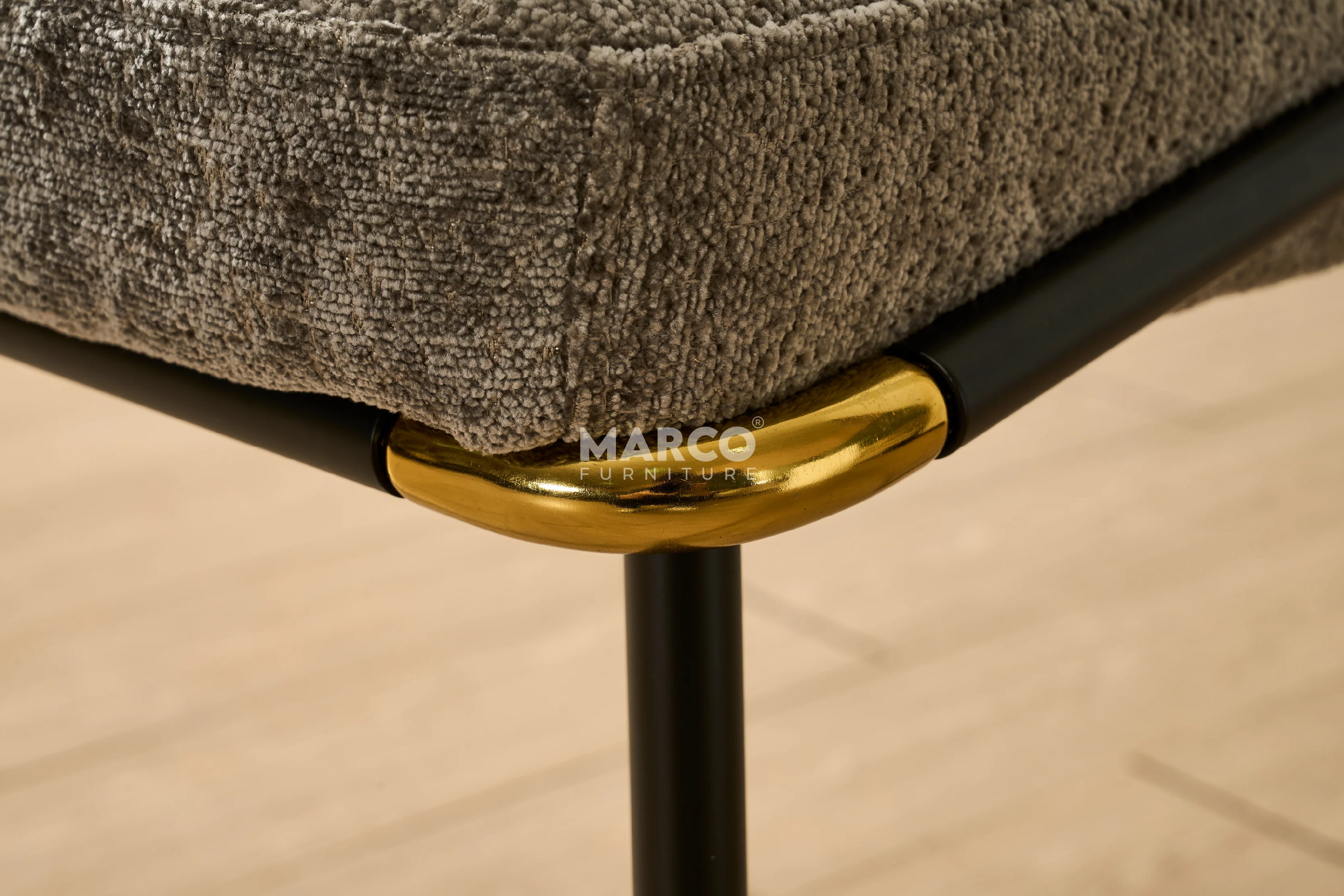 Cooper Boucle Dining Chair – Plush Upholstery with Gold Details - Image 12