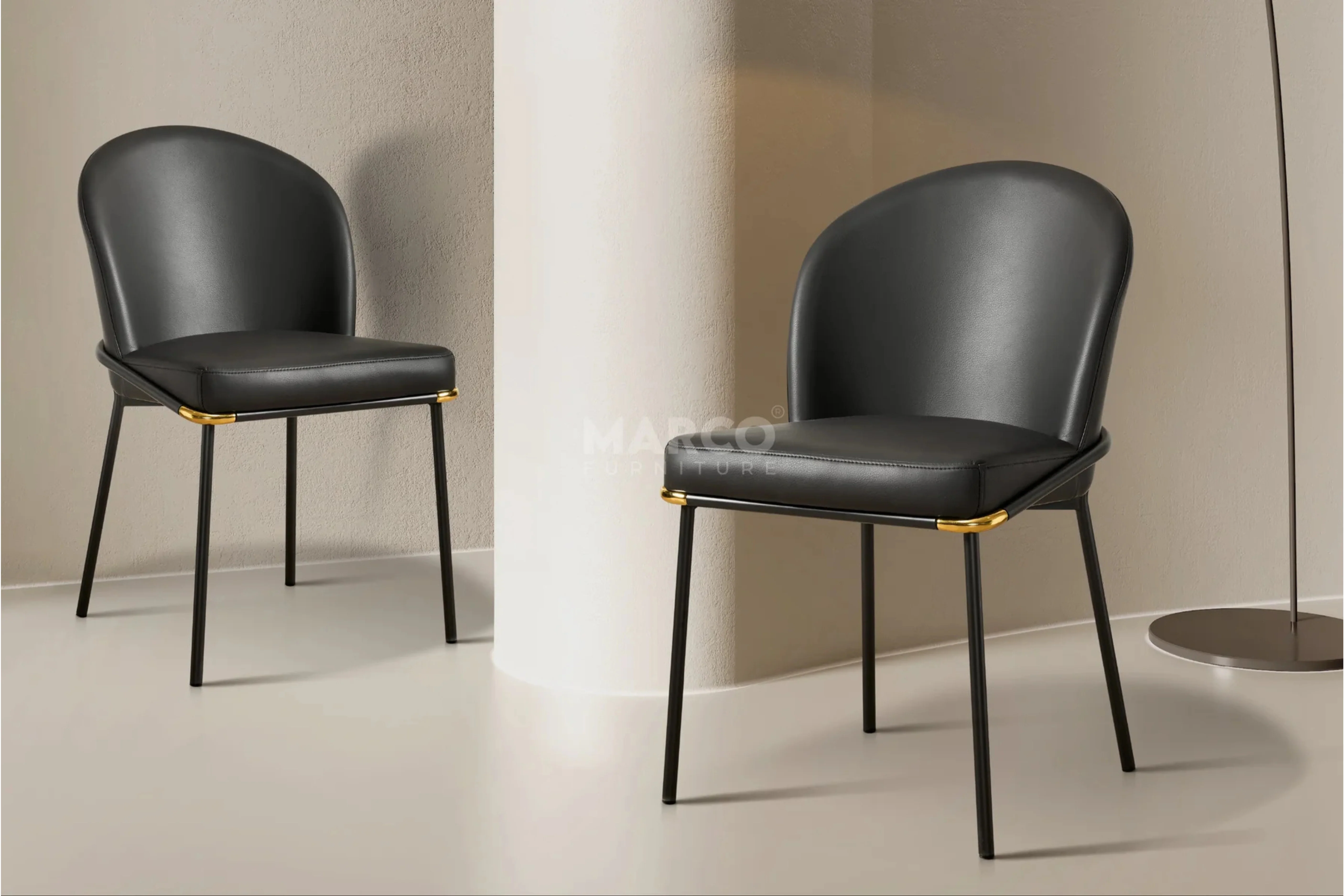 Cooper Boucle Dining Chair – Plush Upholstery with Gold Details - Image 3