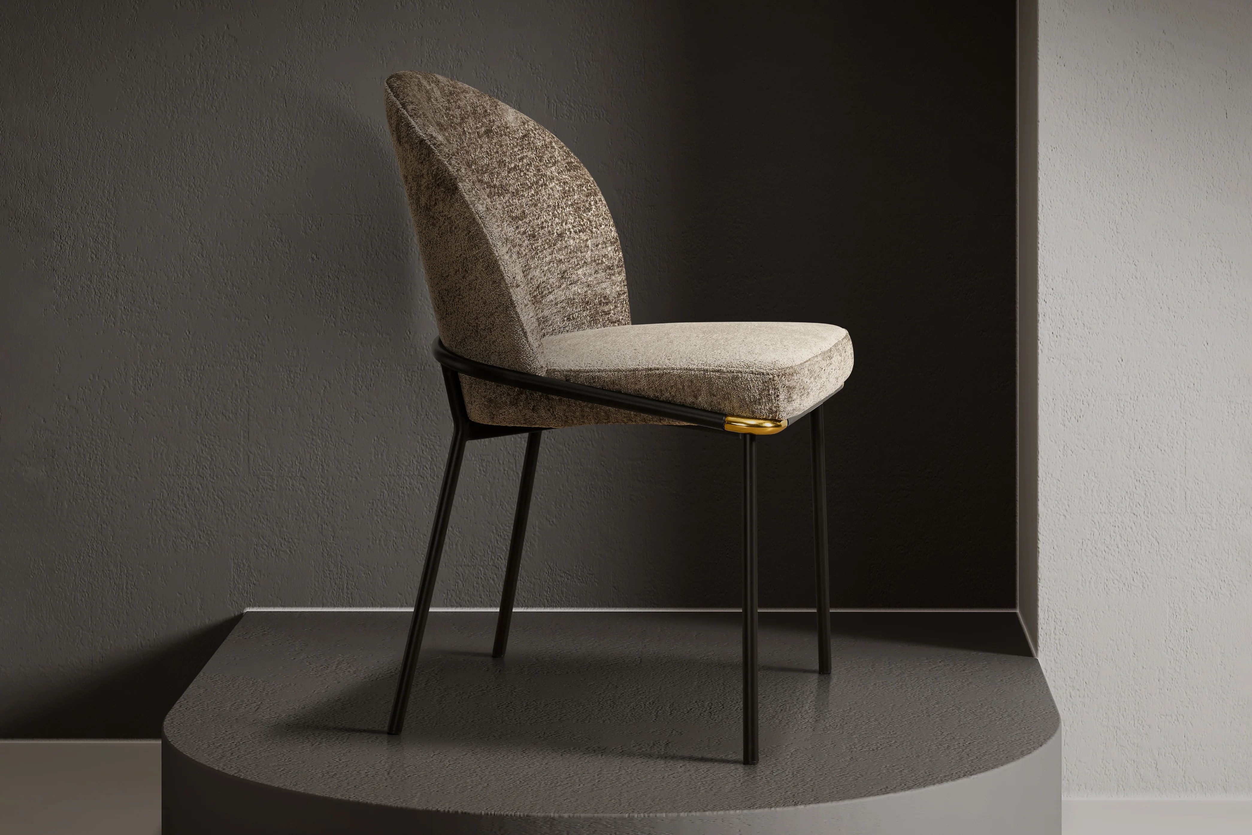 Cooper Boucle Dining Chair – Plush Upholstery with Gold Details - Image 4