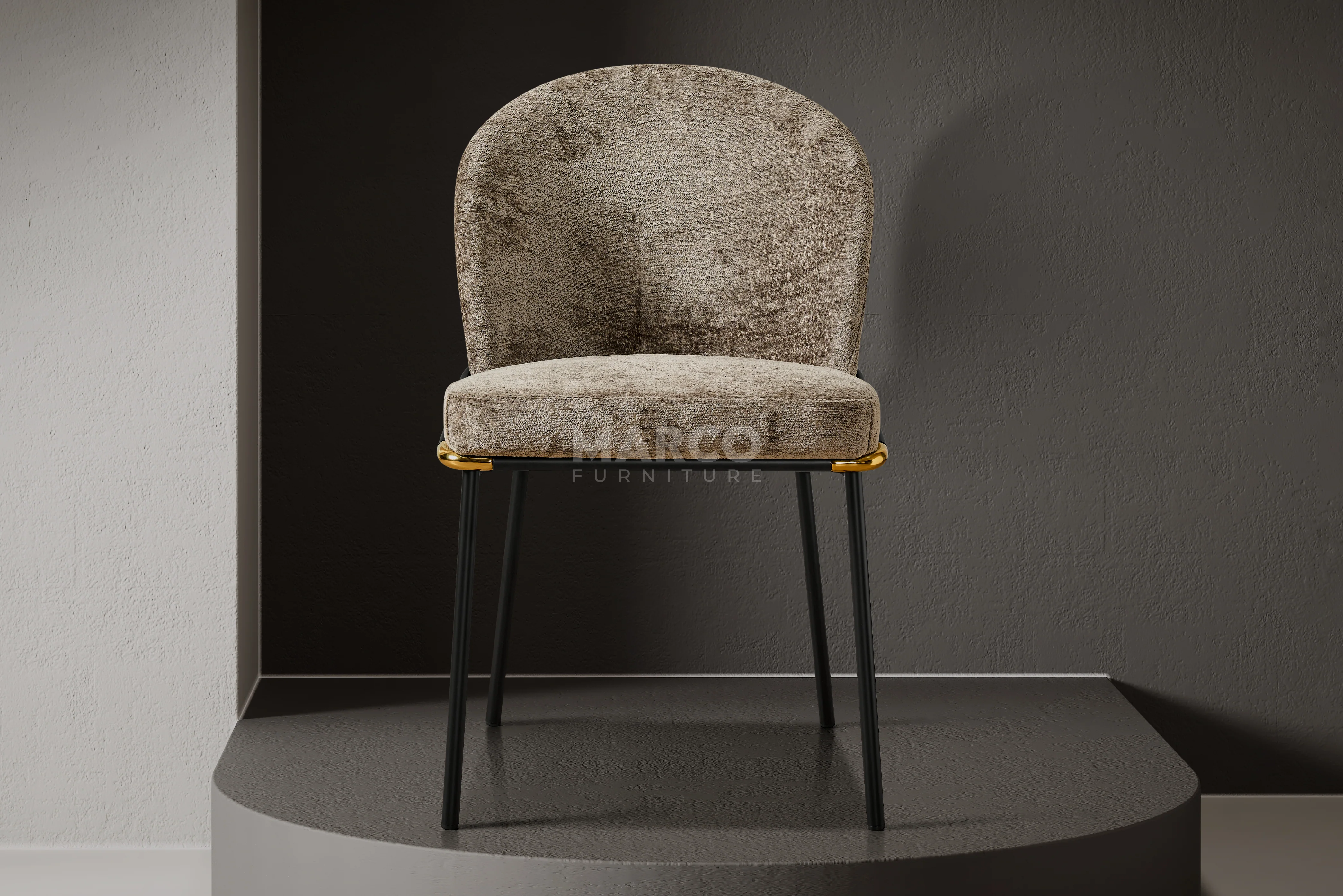 Cooper Boucle Dining Chair – Plush Upholstery with Gold Details - Image 5