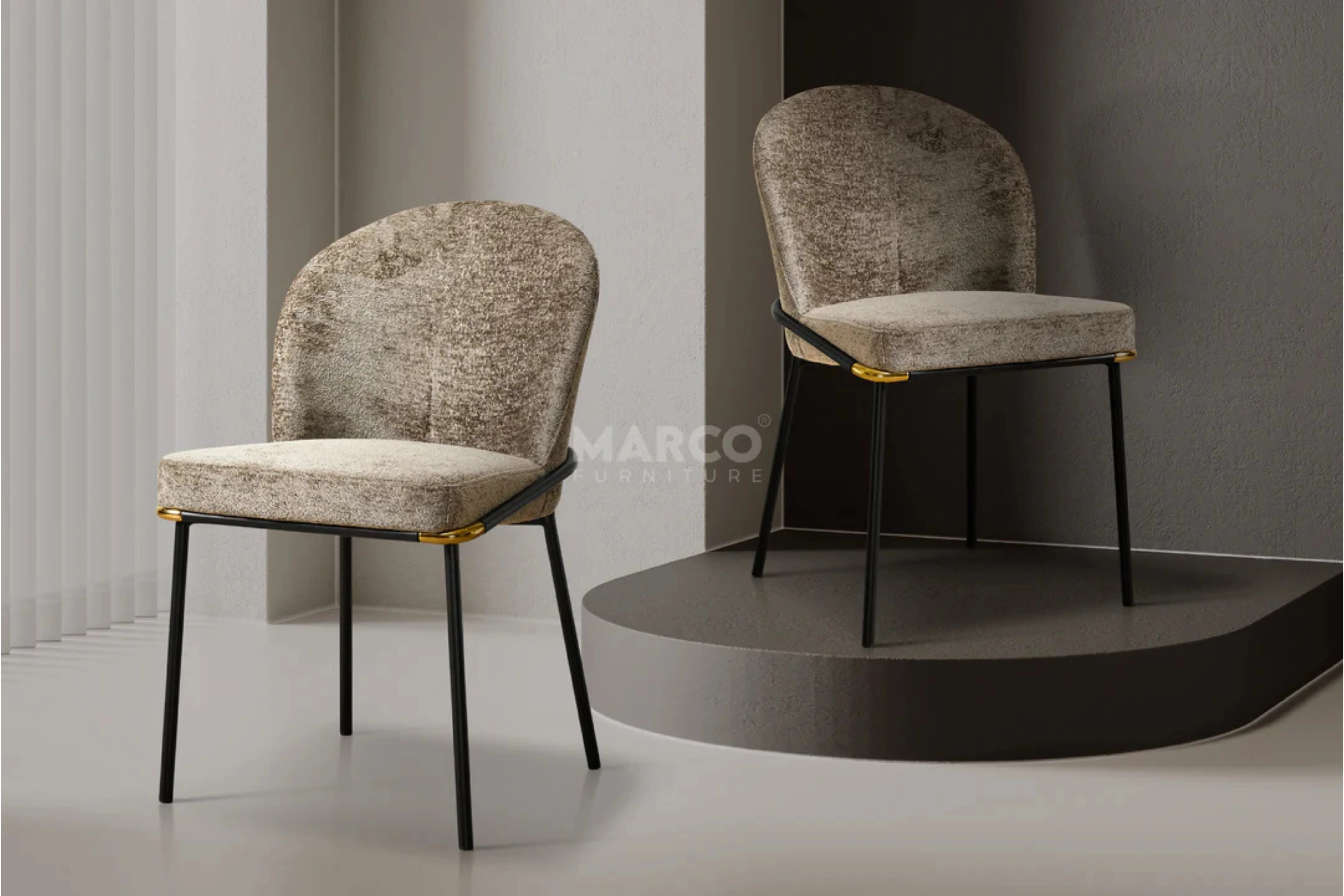 Cooper Armless Leather Dining Chair – Modern Black Chair with Metal Legs - Image 2